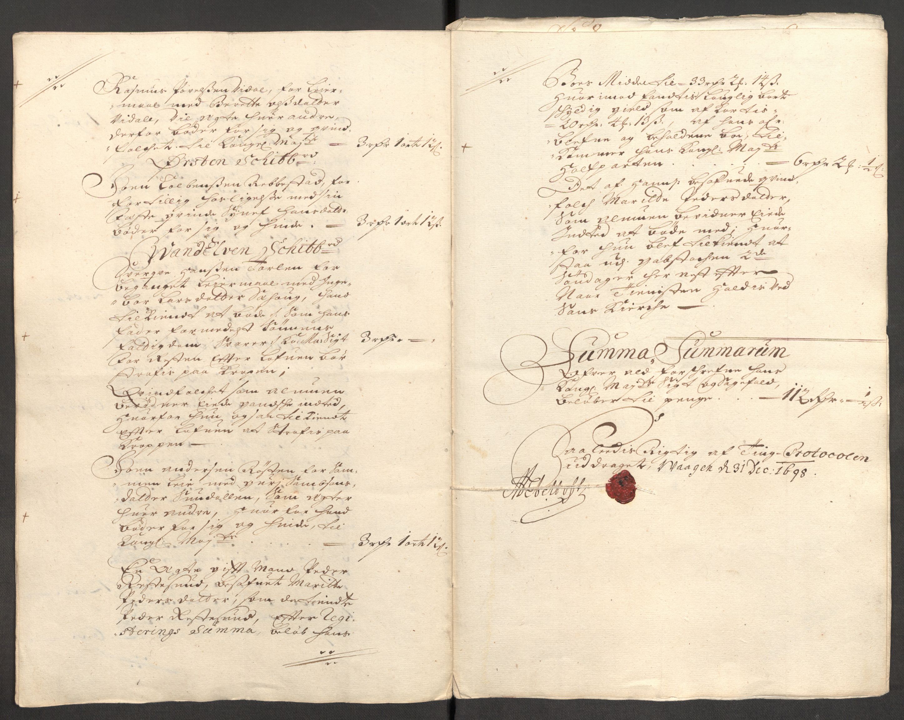 Rentekammeret inntil 1814, Reviderte regnskaper, Fogderegnskap, AV/RA-EA-4092/R54/L3556: Fogderegnskap Sunnmøre, 1696-1698, p. 386