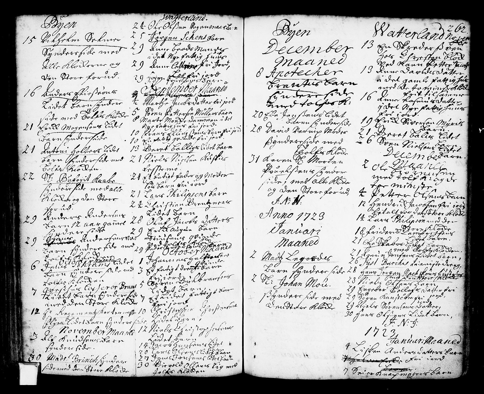 Oslo domkirke Kirkebøker, SAO/A-10752/F/Fa/L0002: Parish register (official) no. 2, 1705-1730, p. 262