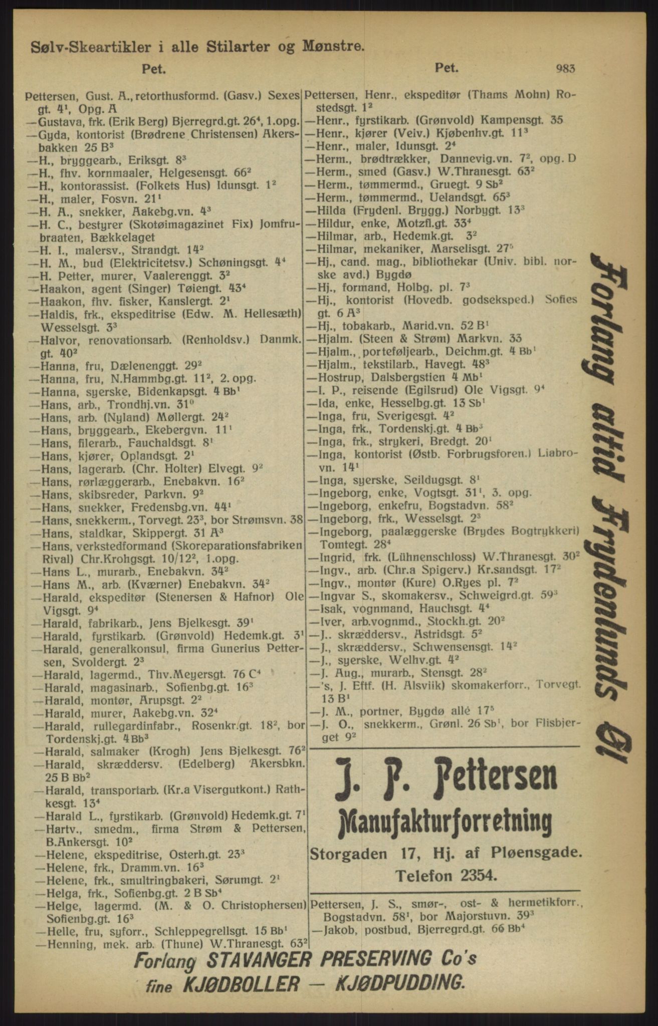 Kristiania/Oslo adressebok, PUBL/-, 1915, p. 983