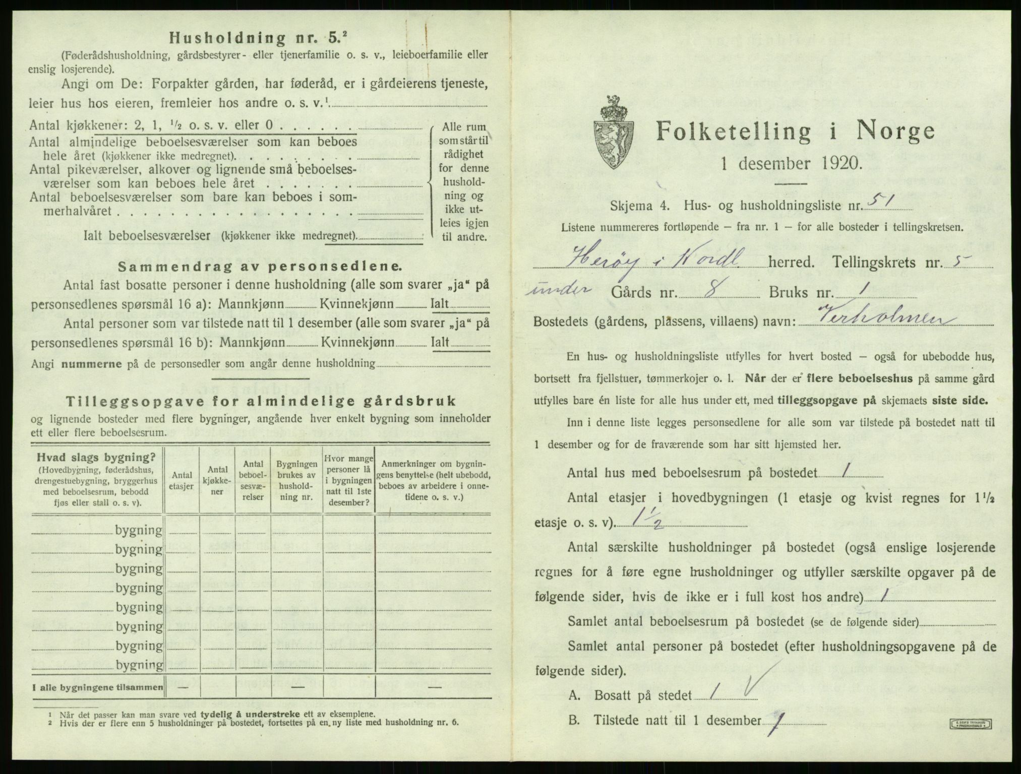 SAT, 1920 census for Herøy, 1920, p. 576