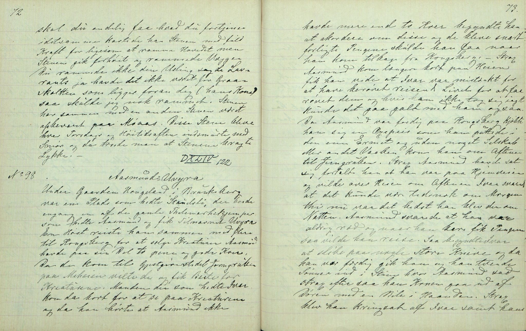 Rikard Berge, TEMU/TGM-A-1003/F/L0007/0009: 251-299 / 259 Bø i Telemarken III. Samlet af Halvor Nilsen Tvedten, 1894-1895, p. 72-73