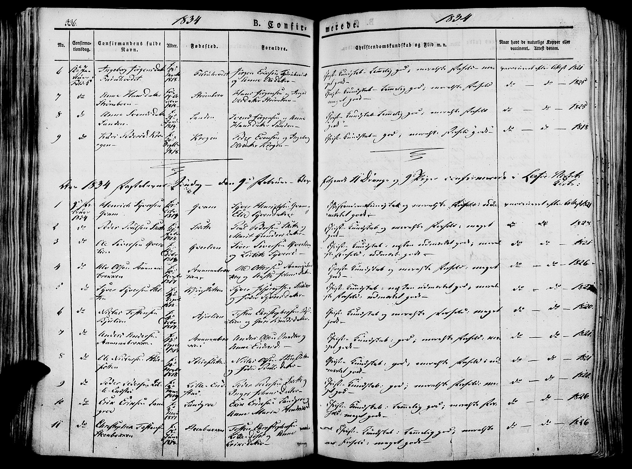 Lesja prestekontor, SAH/PREST-068/H/Ha/Haa/L0005: Parish register (official) no. 5, 1830-1842, p. 336