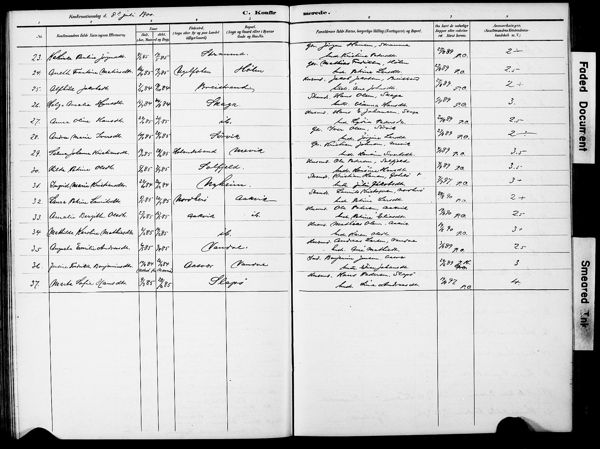 Ministerialprotokoller, klokkerbøker og fødselsregistre - Nordland, AV/SAT-A-1459/834/L0514: Parish register (copy) no. 834C05, 1893-1901