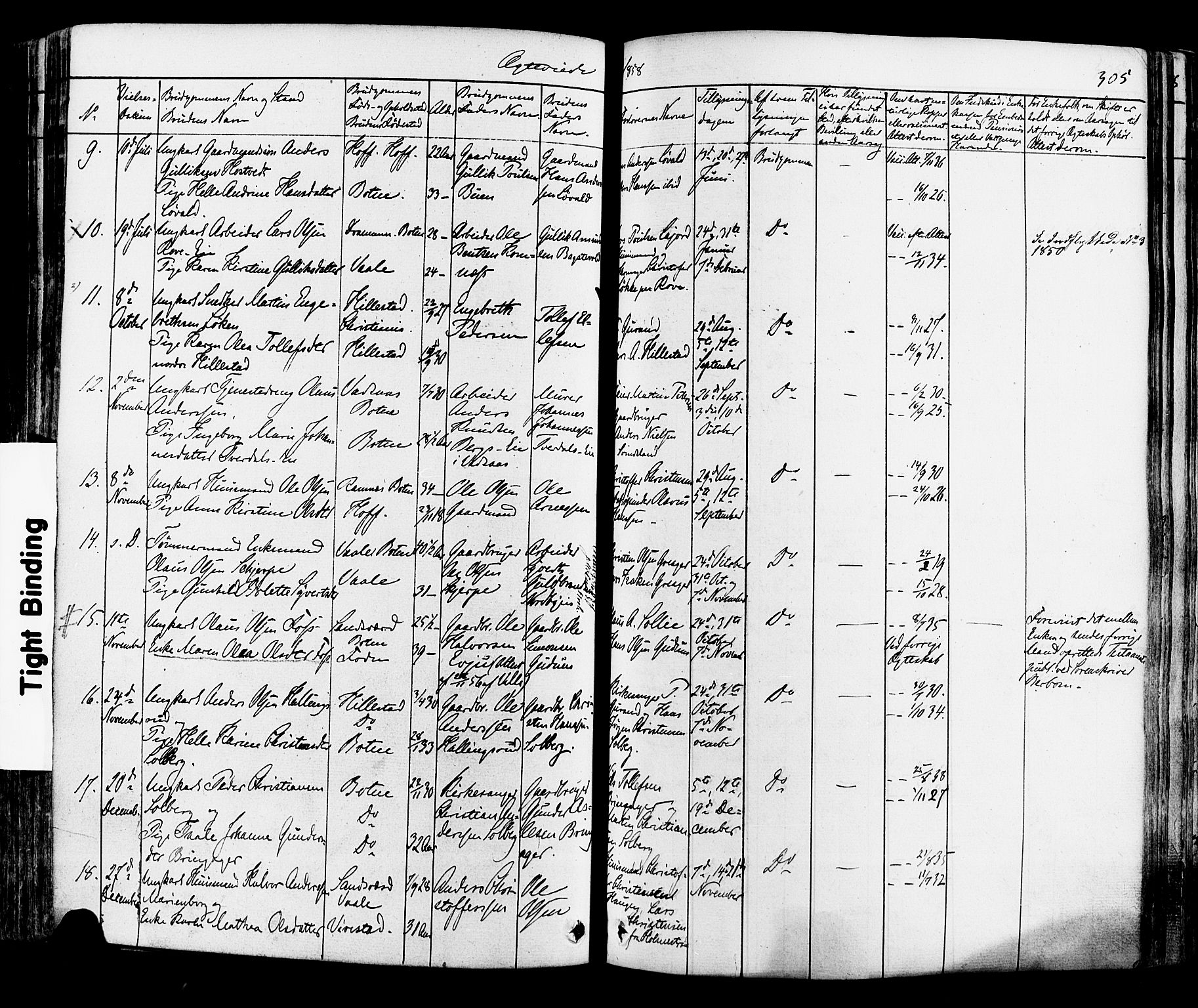 Botne kirkebøker, AV/SAKO-A-340/F/Fa/L0006: Parish register (official) no. I 6, 1836-1877, p. 305