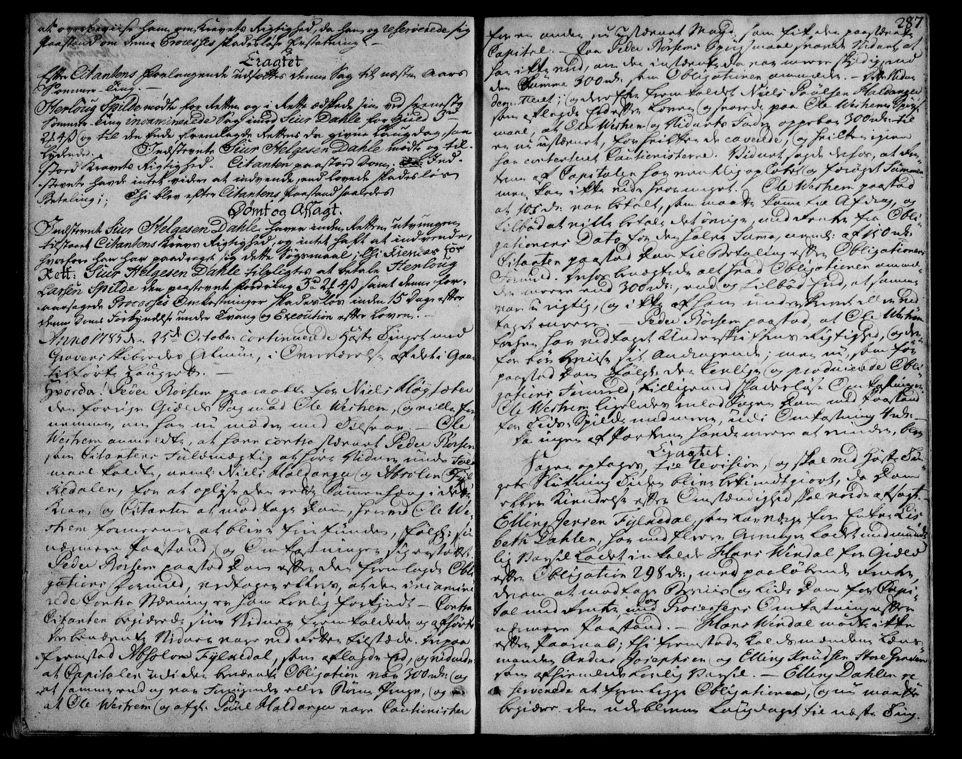 Hardanger og Voss sorenskriveri, SAB/A-2501/1/1A/1Af/L0007: Tingbok for Hardanger, 1781-1785, p. 286b-287a