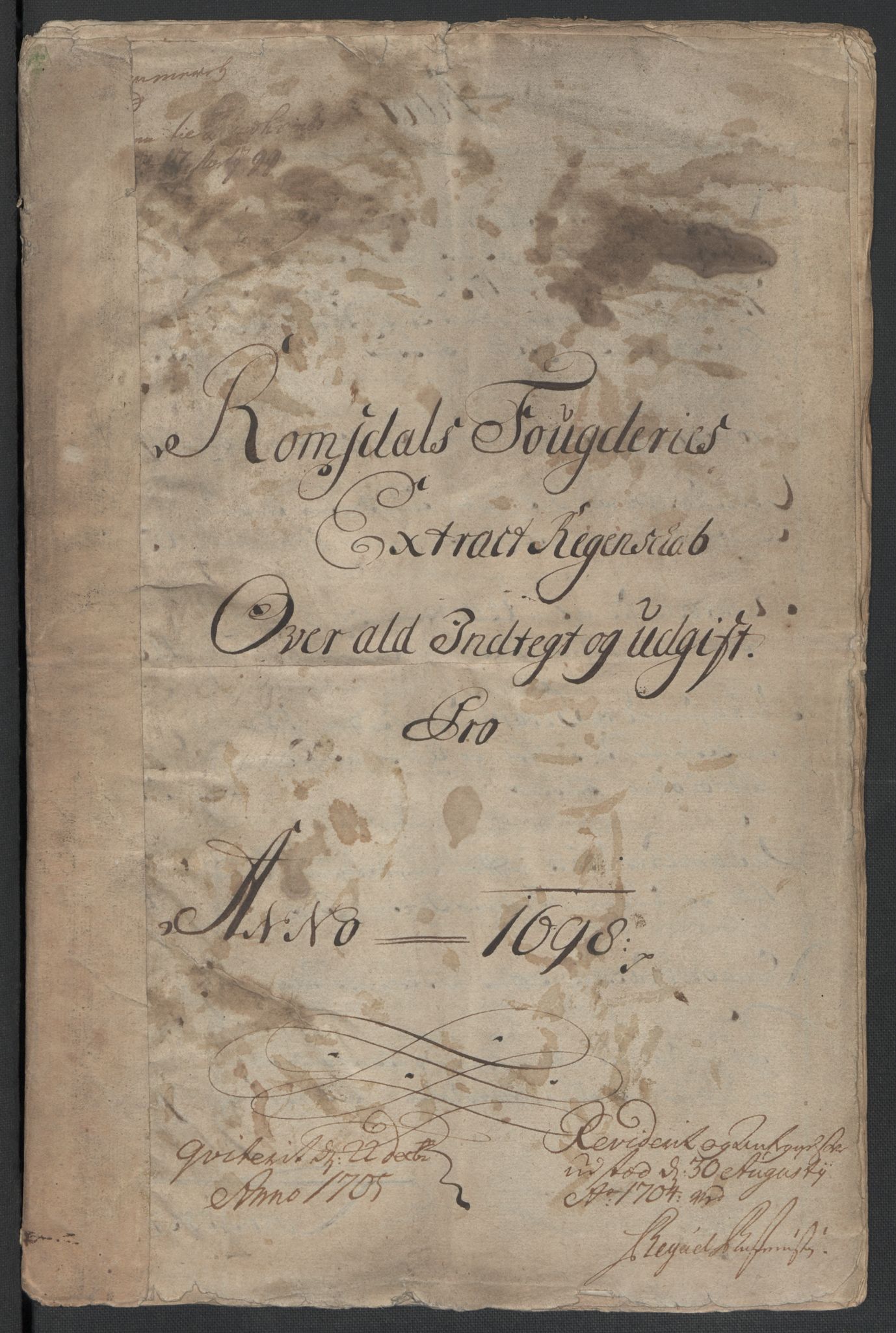 Rentekammeret inntil 1814, Reviderte regnskaper, Fogderegnskap, AV/RA-EA-4092/R55/L3653: Fogderegnskap Romsdal, 1697-1698, p. 231