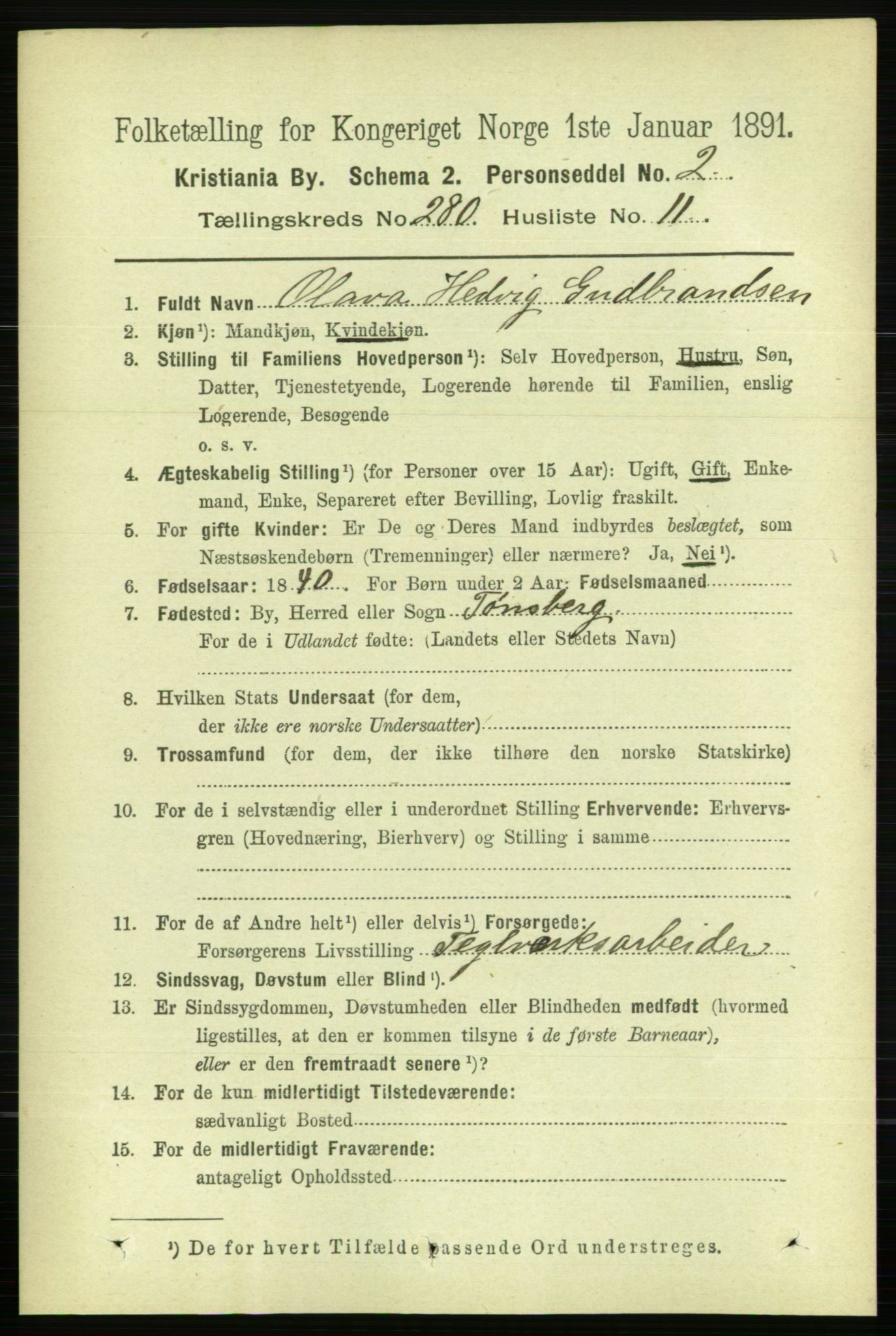 RA, 1891 census for 0301 Kristiania, 1891, p. 170353