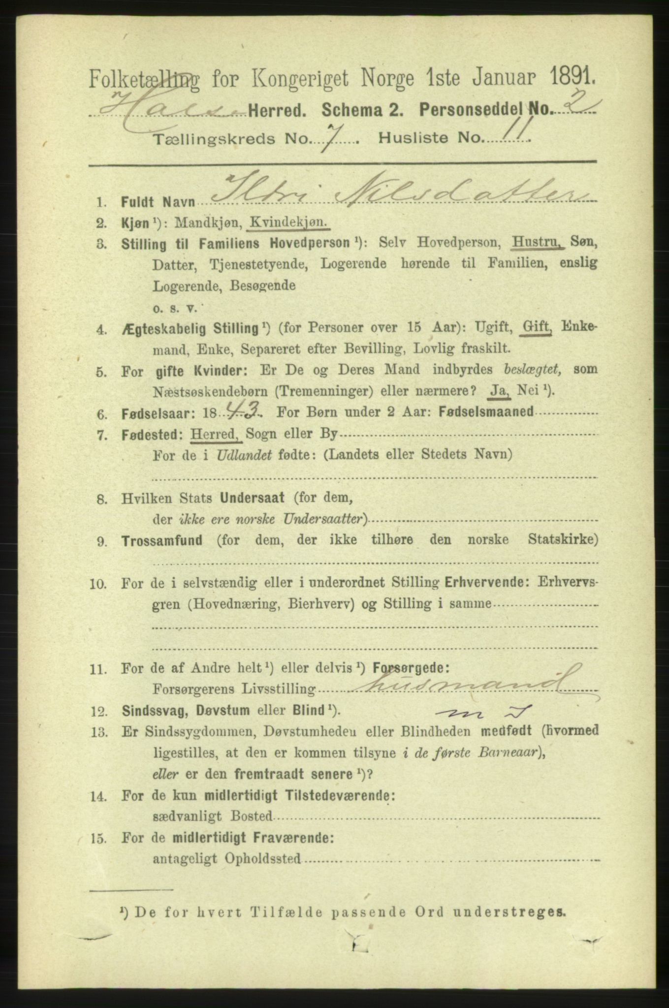 RA, 1891 census for 1571 Halsa, 1891, p. 1856