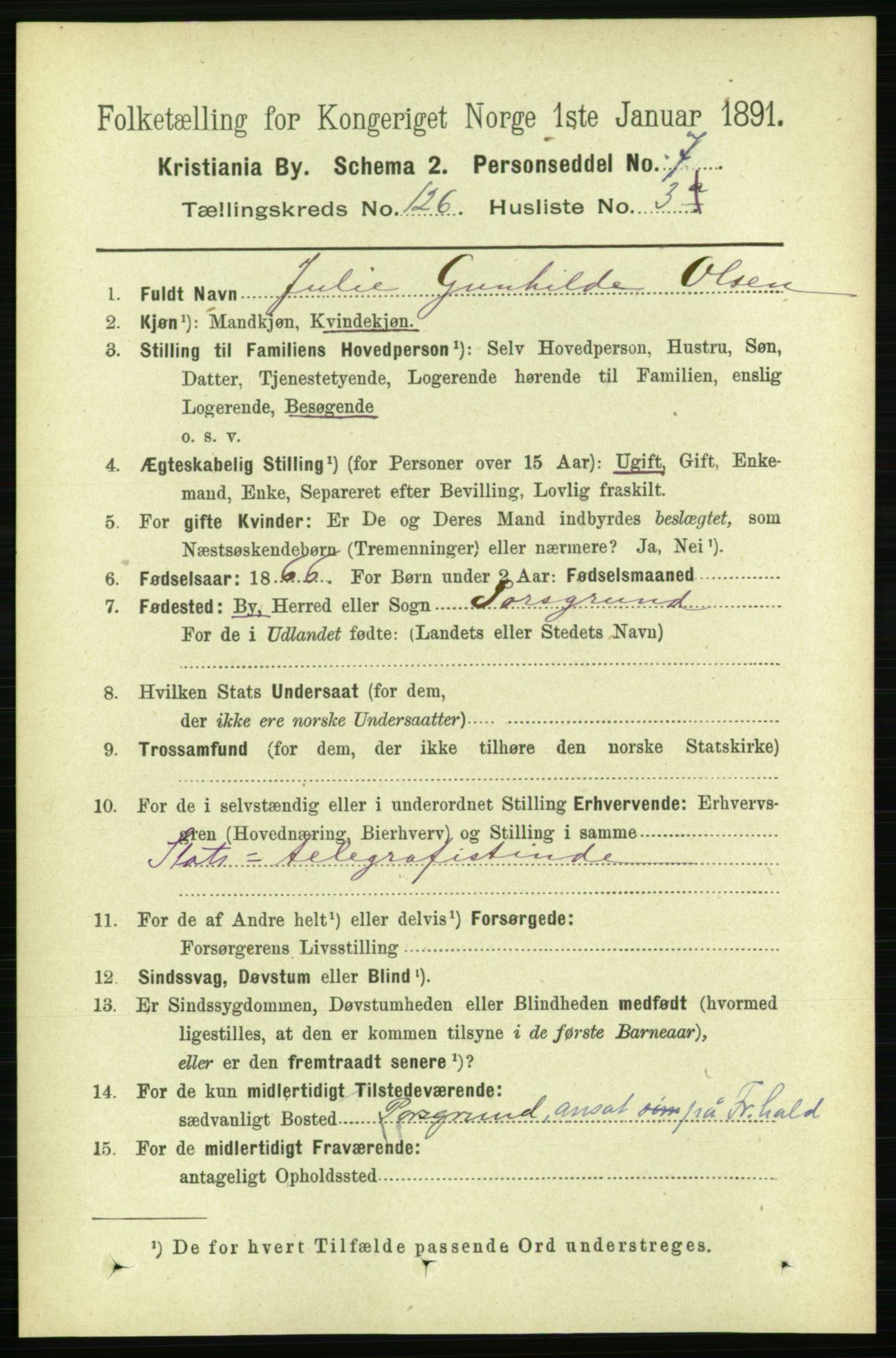 RA, 1891 census for 0301 Kristiania, 1891, p. 67223