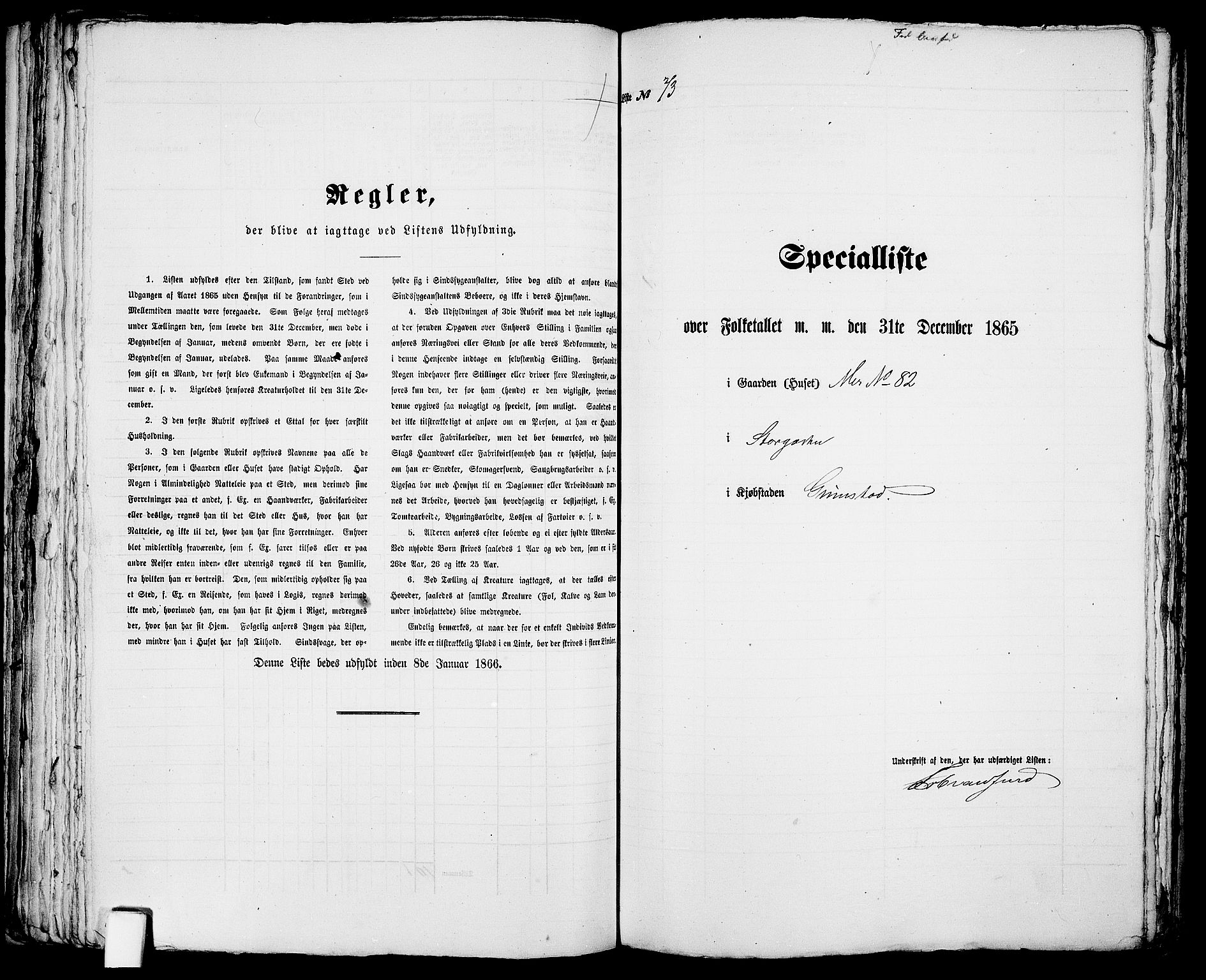 RA, 1865 census for Fjære/Grimstad, 1865, p. 150