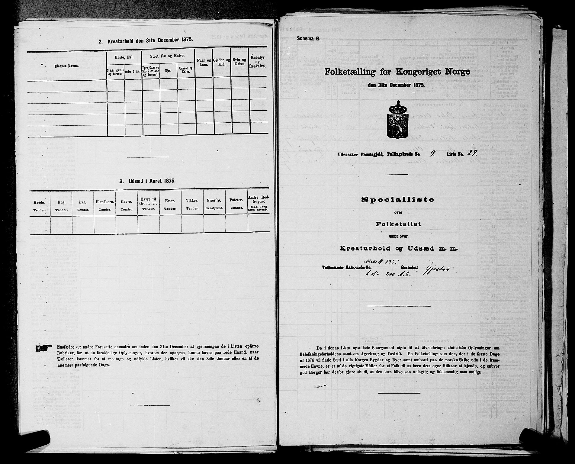 RA, 1875 census for 0235P Ullensaker, 1875, p. 1387