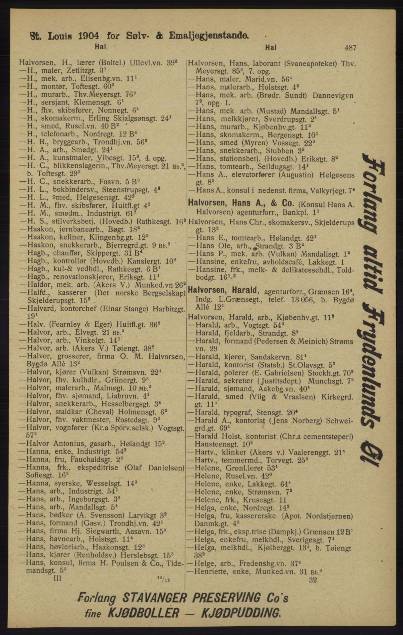 Kristiania/Oslo adressebok, PUBL/-, 1913, p. 499