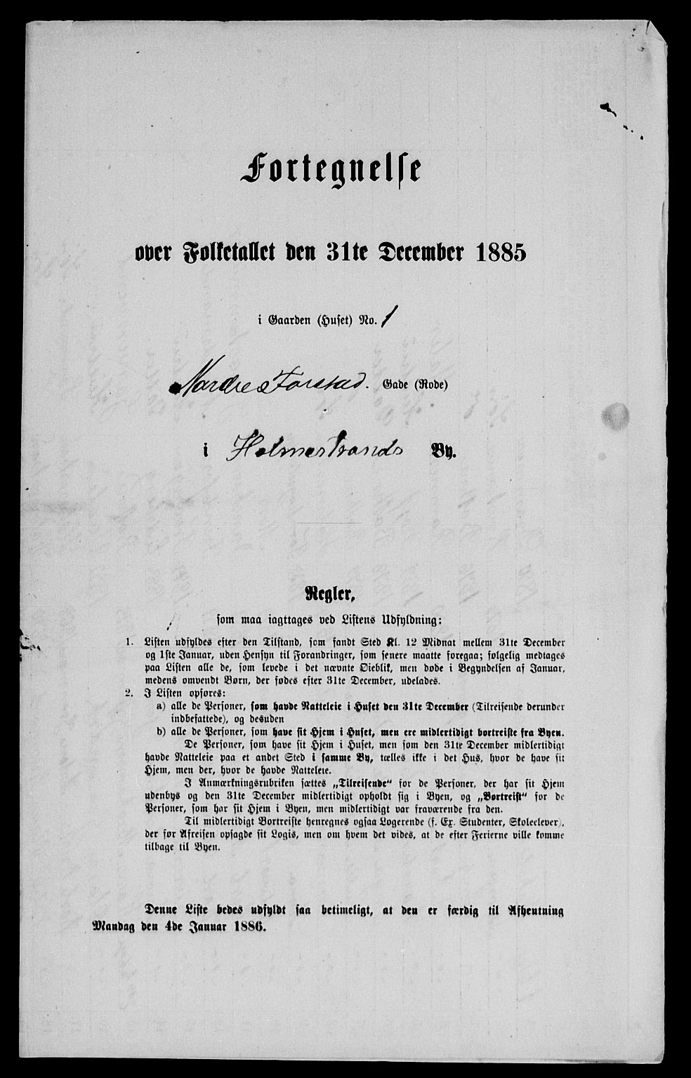 SAKO, 1885 census for 0702 Holmestrand, 1885, p. 2