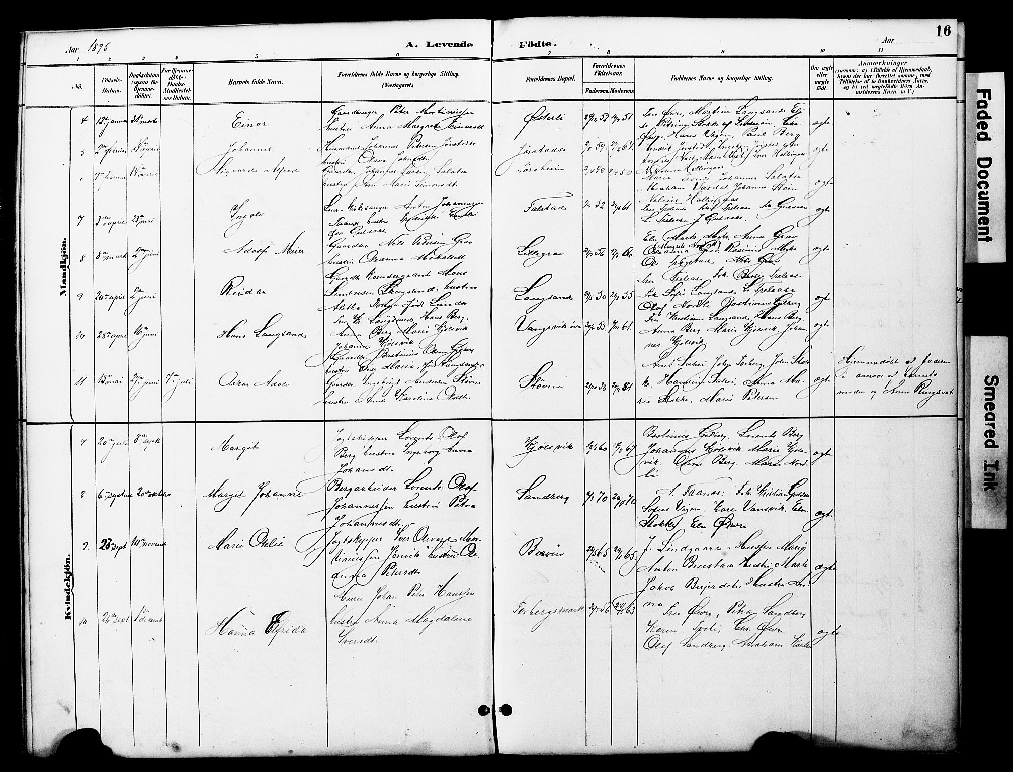 Ministerialprotokoller, klokkerbøker og fødselsregistre - Nord-Trøndelag, AV/SAT-A-1458/722/L0226: Parish register (copy) no. 722C02, 1889-1927, p. 16