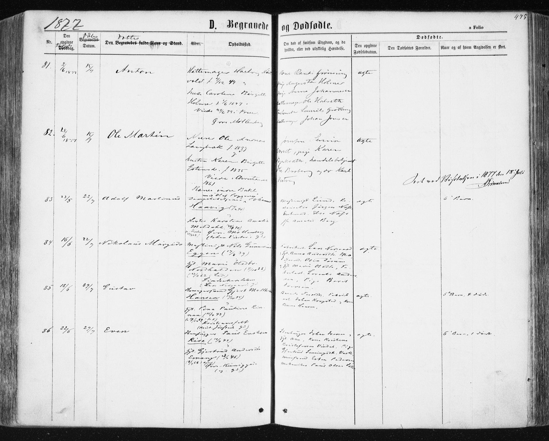 Ministerialprotokoller, klokkerbøker og fødselsregistre - Sør-Trøndelag, AV/SAT-A-1456/604/L0186: Parish register (official) no. 604A07, 1866-1877, p. 475