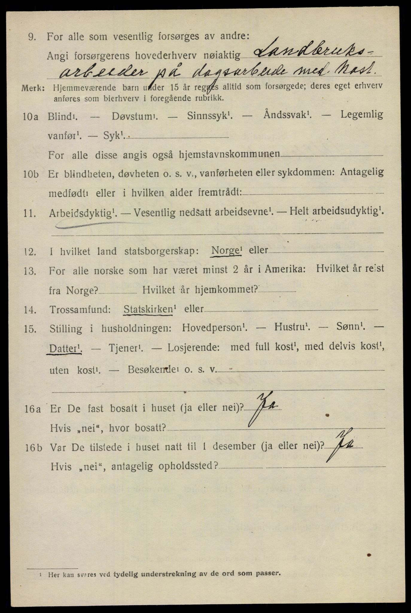 SAO, 1920 census for Ullensaker, 1920, p. 6168