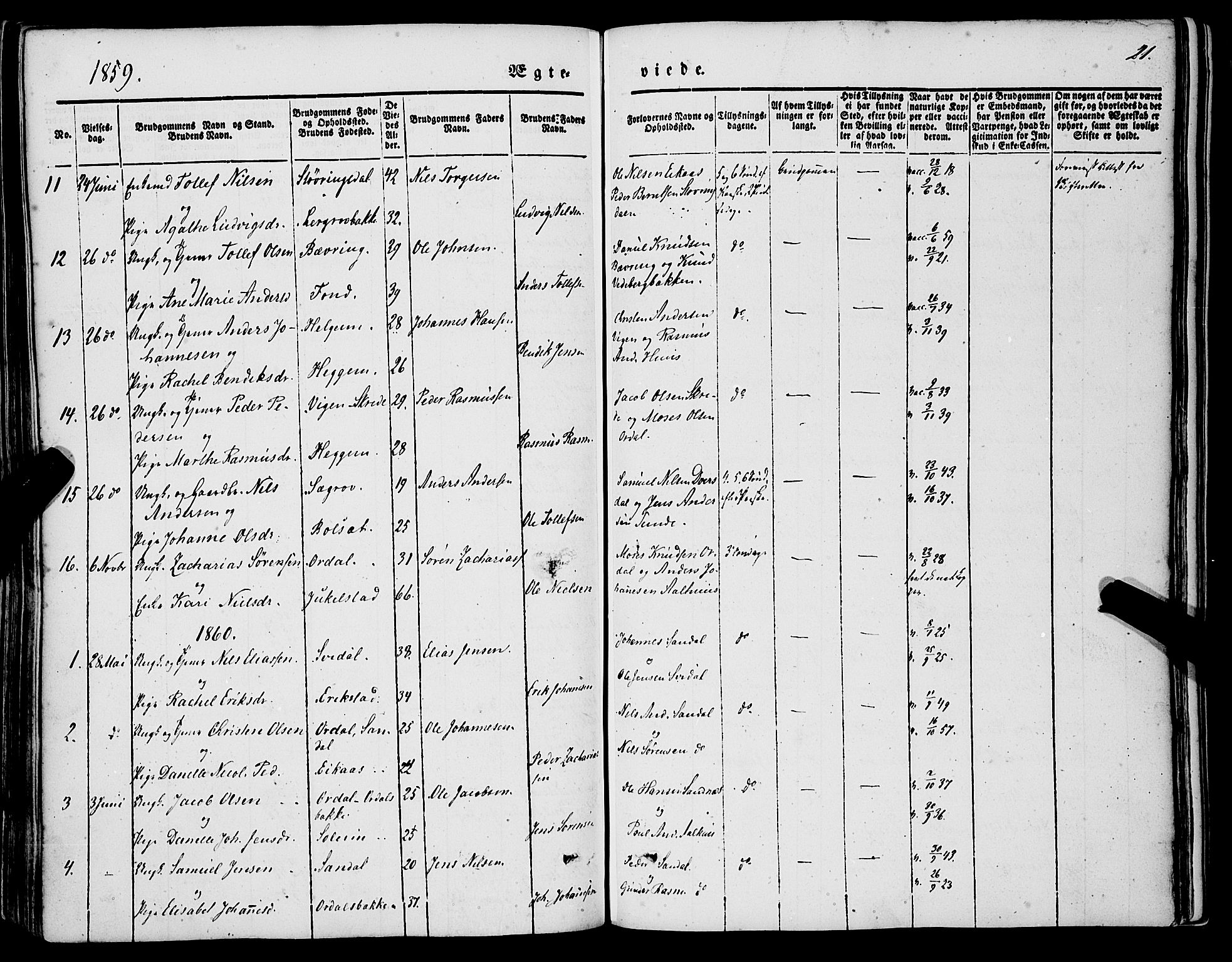 Jølster sokneprestembete, SAB/A-80701/H/Haa/Haaa/L0010: Parish register (official) no. A 10, 1847-1865, p. 21