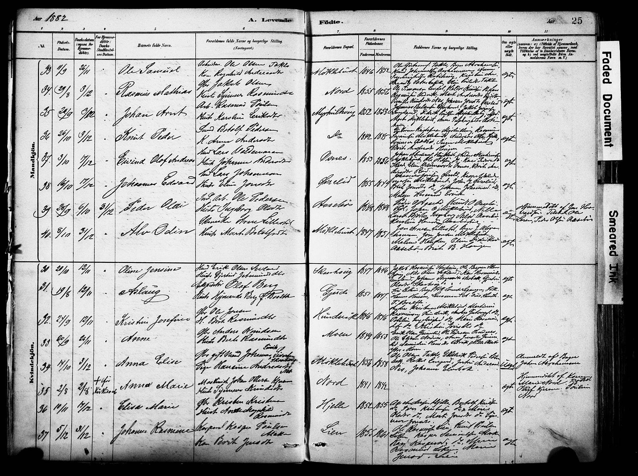 Eid sokneprestembete, AV/SAB-A-82301/H/Haa/Haab/L0001: Parish register (official) no. B 1, 1879-1906, p. 25