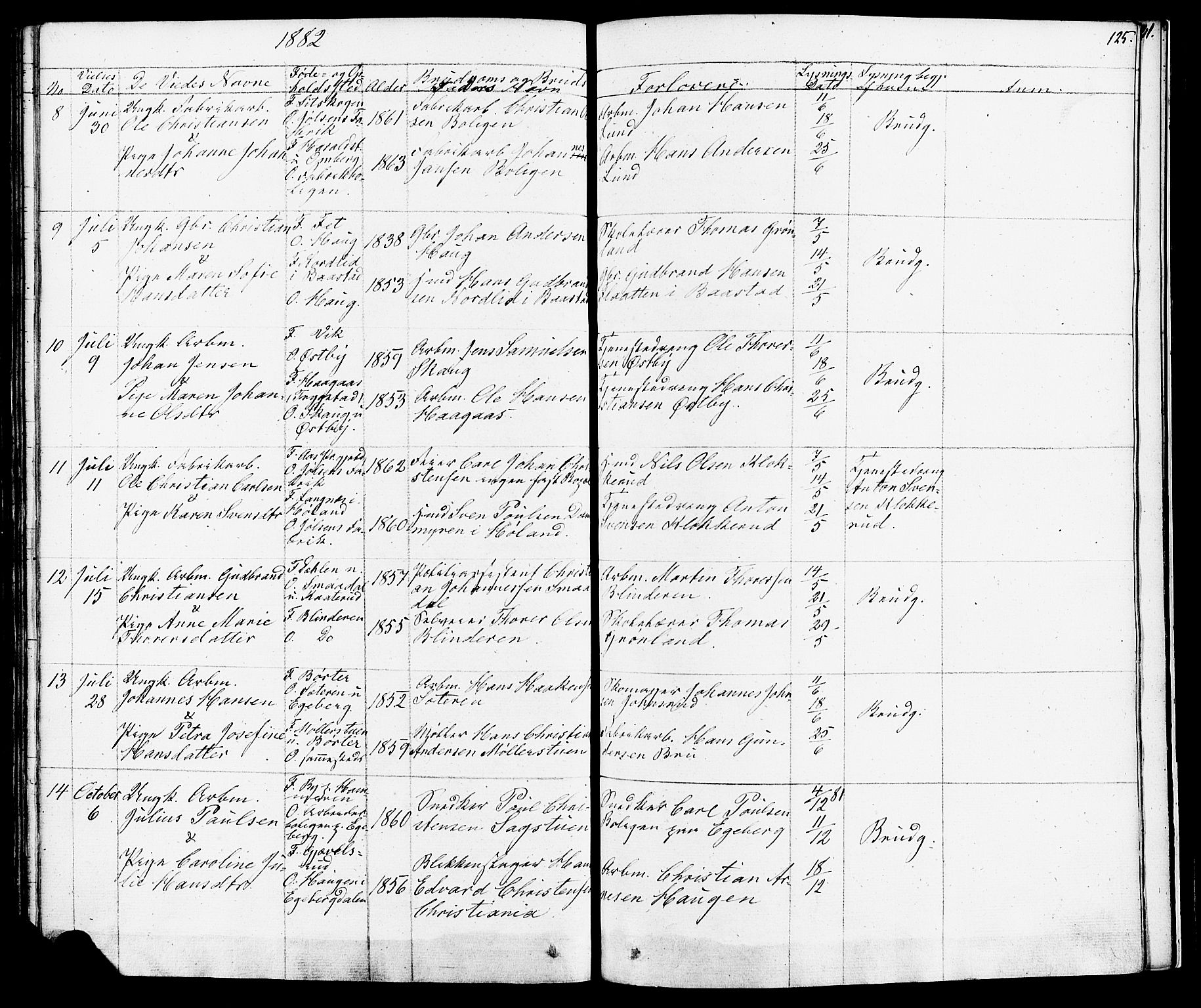 Enebakk prestekontor Kirkebøker, SAO/A-10171c/F/Fa/L0012: Parish register (official) no. I 12, 1832-1882, p. 125