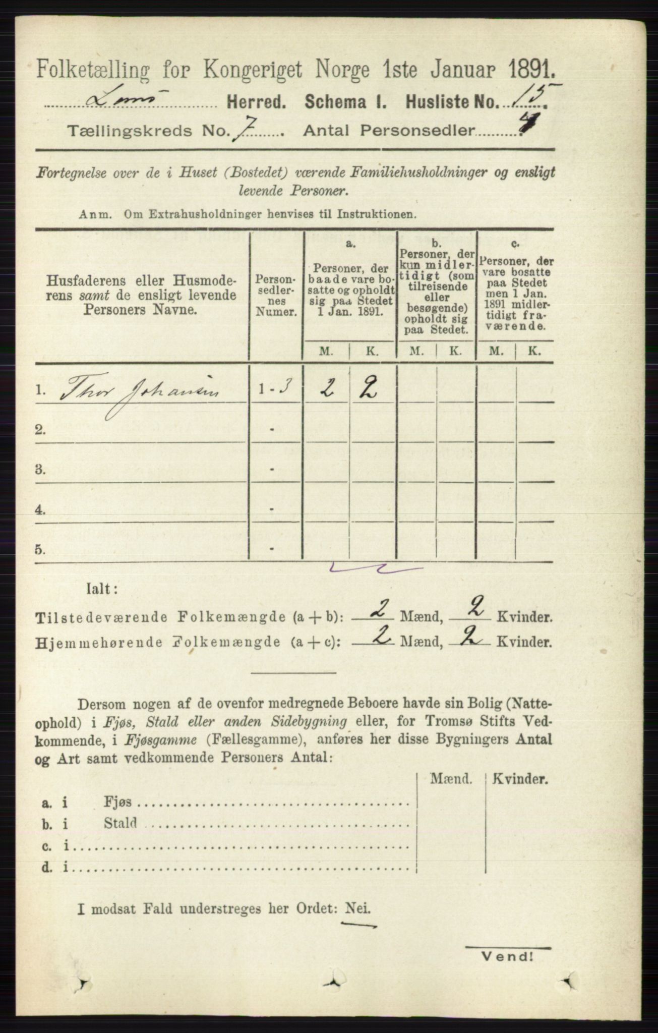 RA, 1891 census for 0514 Lom, 1891, p. 2774