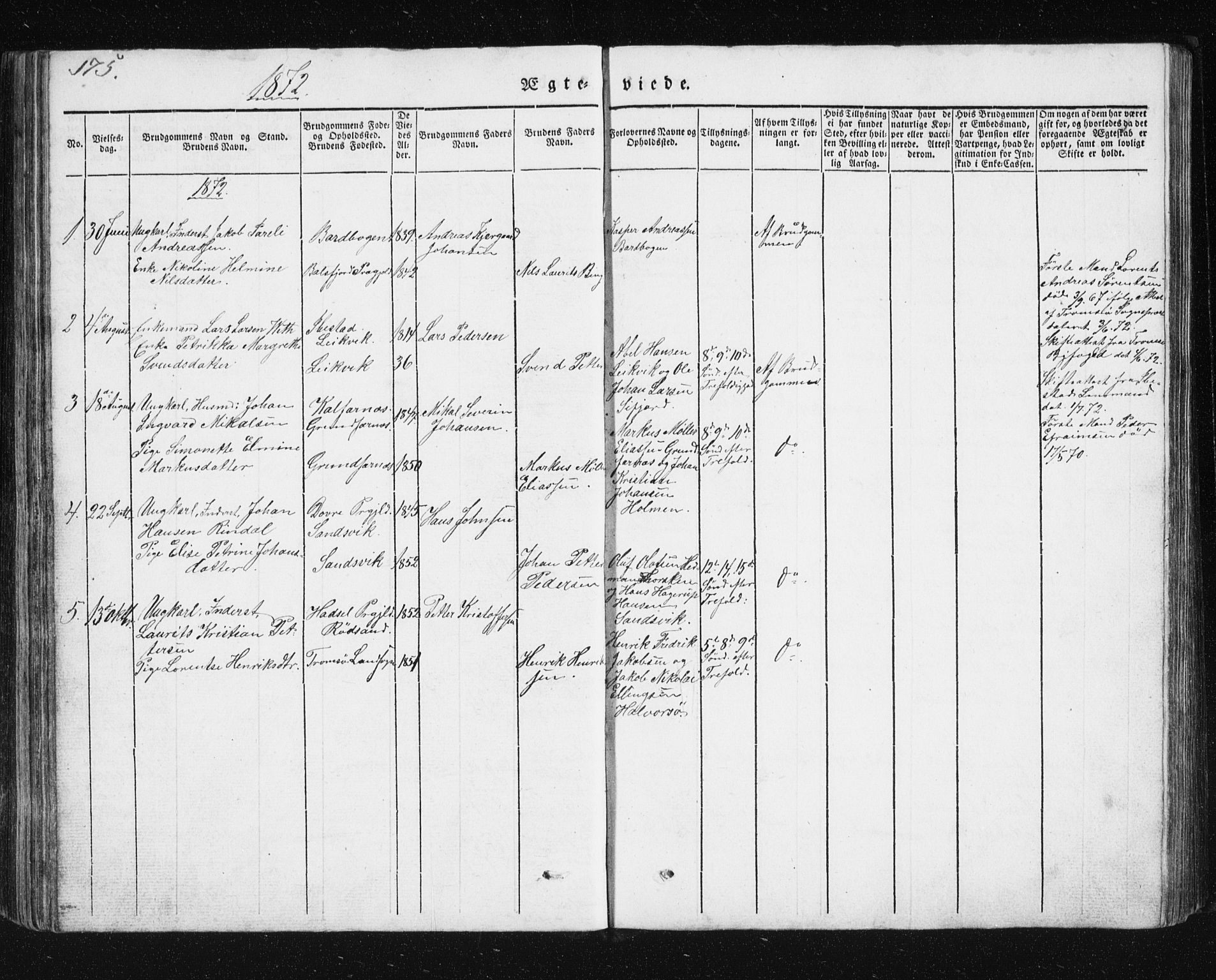 Berg sokneprestkontor, SATØ/S-1318/G/Ga/Gab/L0011klokker: Parish register (copy) no. 11, 1833-1878, p. 175