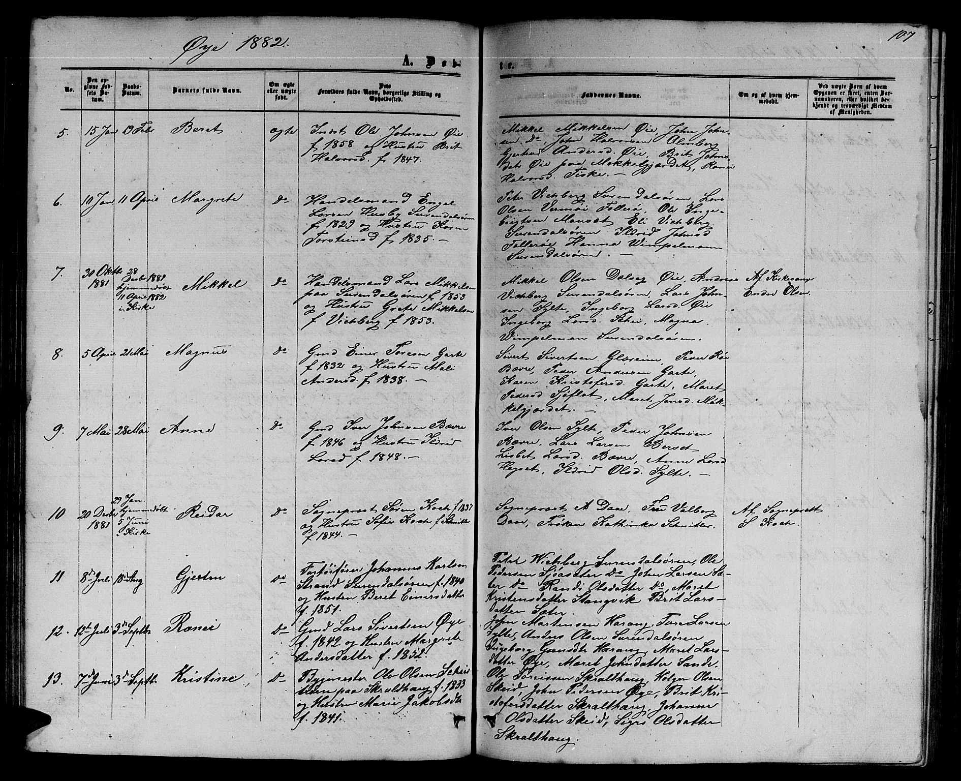 Ministerialprotokoller, klokkerbøker og fødselsregistre - Møre og Romsdal, SAT/A-1454/595/L1051: Parish register (copy) no. 595C03, 1866-1891, p. 107