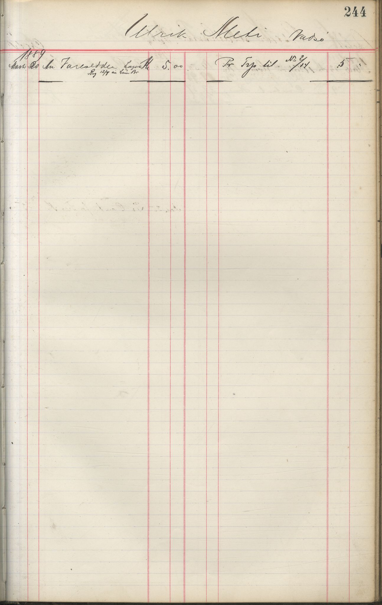 Brodtkorb handel A/S, VAMU/A-0001/F/Fa/L0001/0002: Kompanibøker. Innensogns / Compagnibog for Indensogns Fiskere No 11, 1887-1889, p. 244