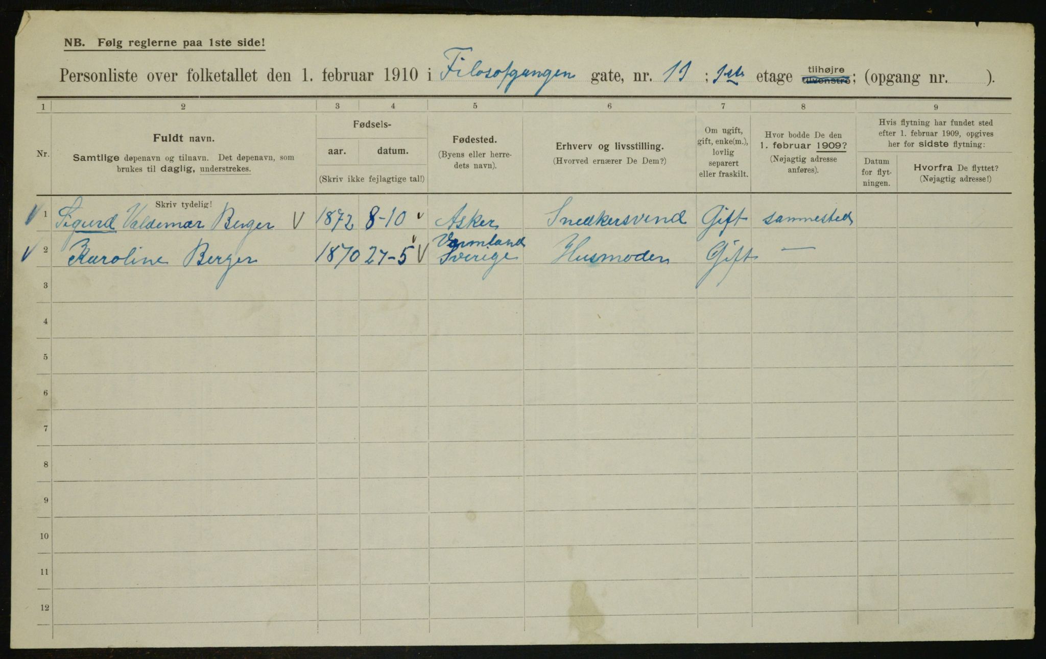 OBA, Municipal Census 1910 for Kristiania, 1910, p. 22826