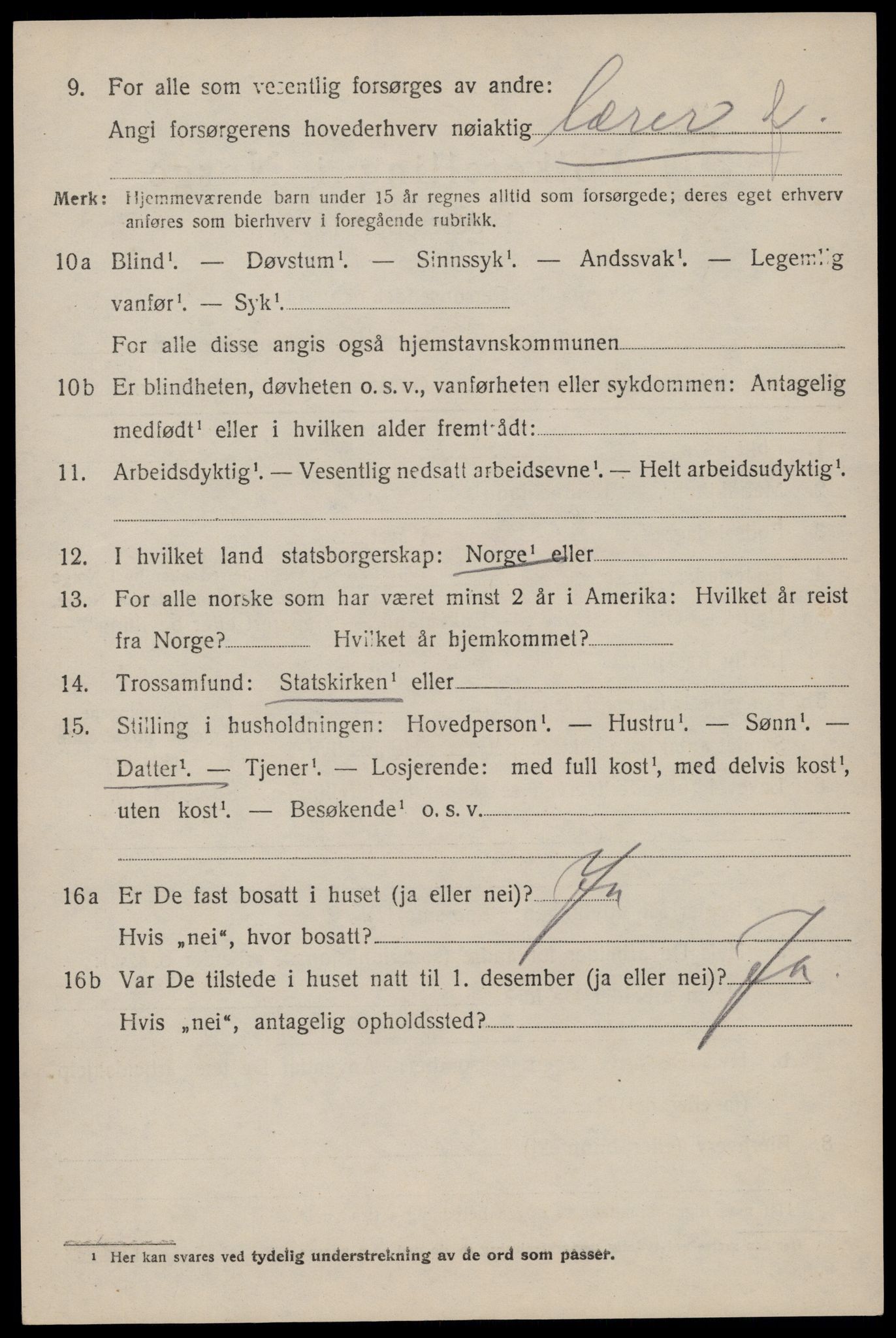 SAST, 1920 census for Håland, 1920, p. 7014