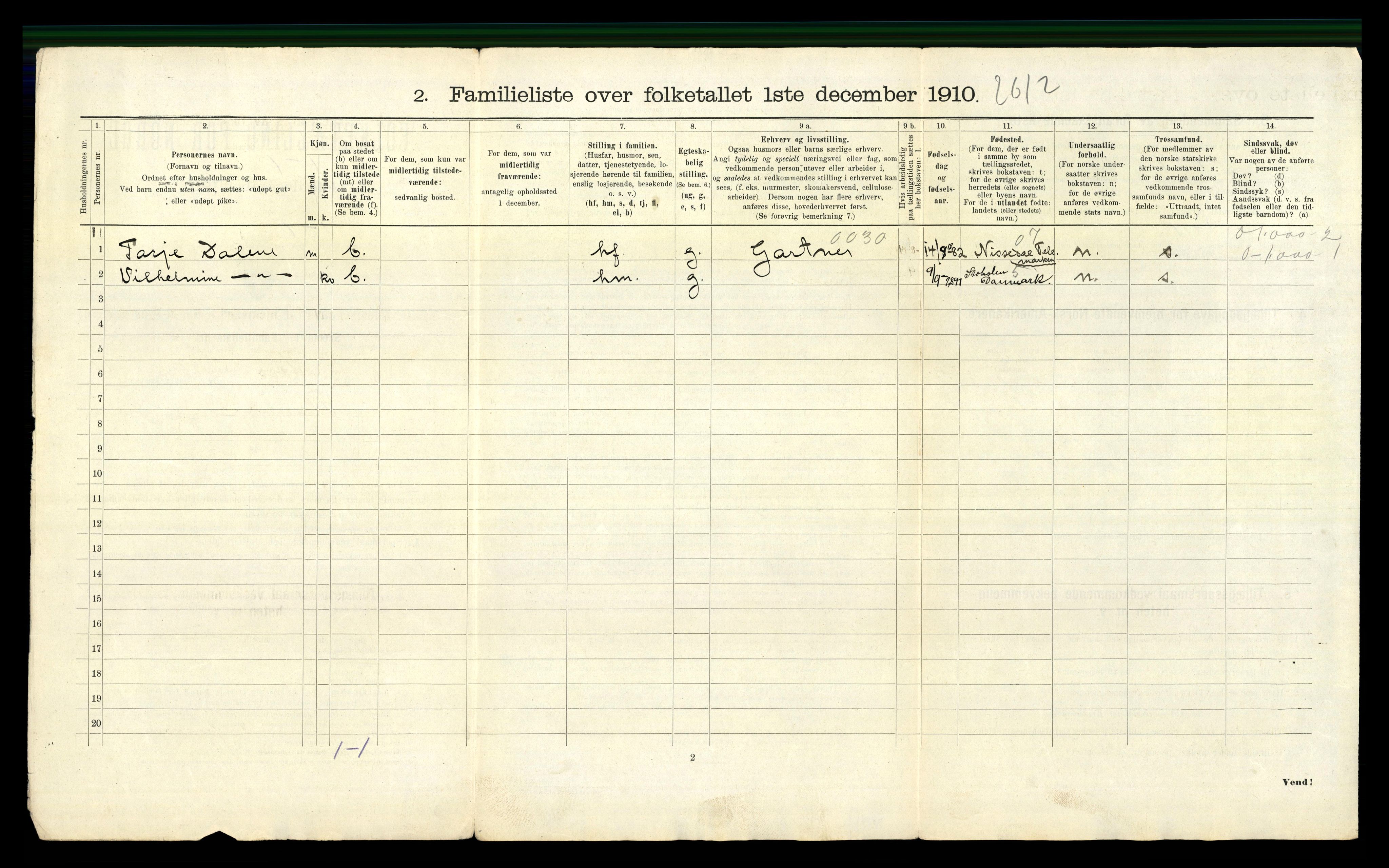 RA, 1910 census for Moss, 1910, p. 2258