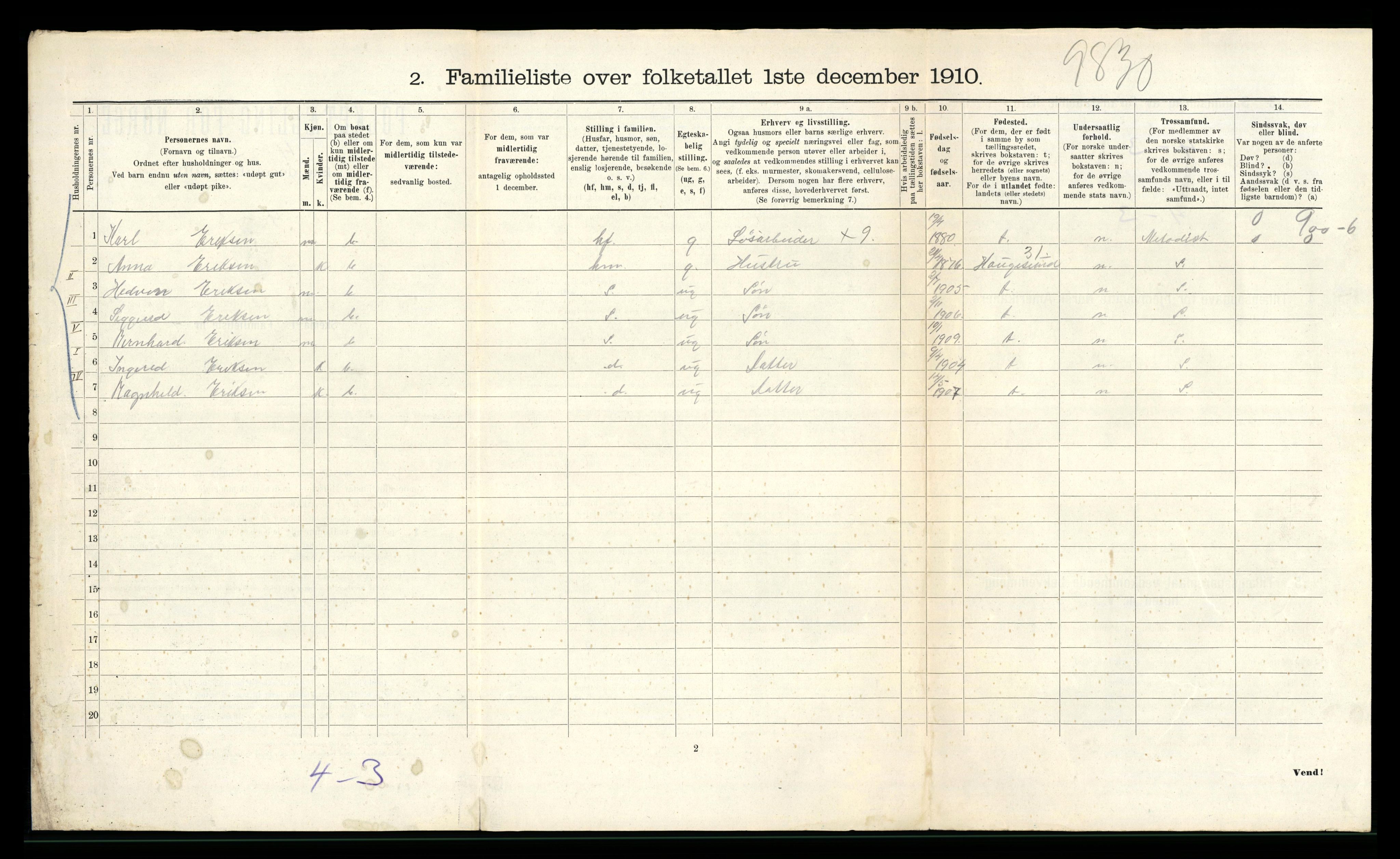 RA, 1910 census for Bergen, 1910, p. 11654