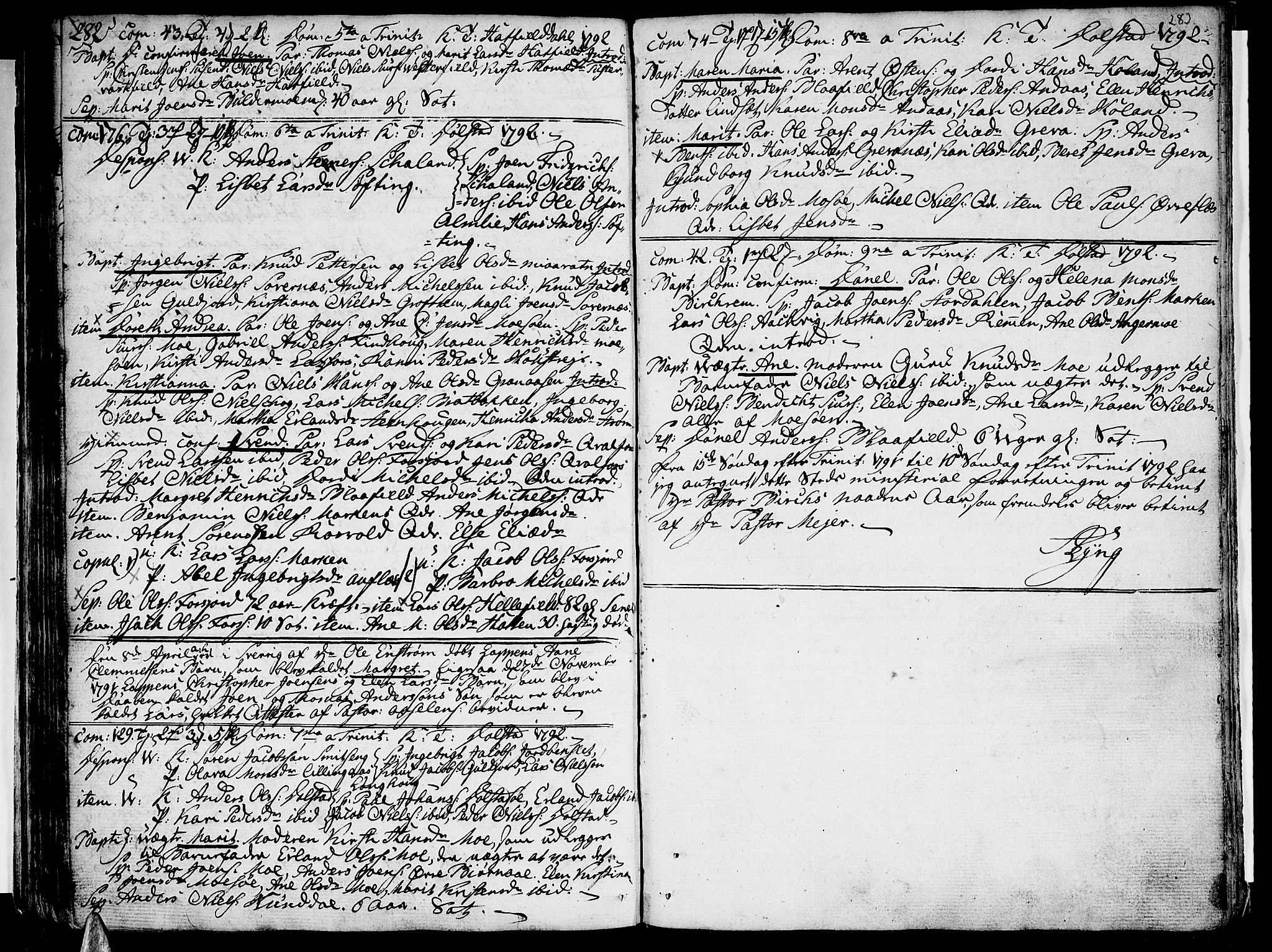 Ministerialprotokoller, klokkerbøker og fødselsregistre - Nordland, SAT/A-1459/820/L0286: Parish register (official) no. 820A07, 1780-1799, p. 282-283