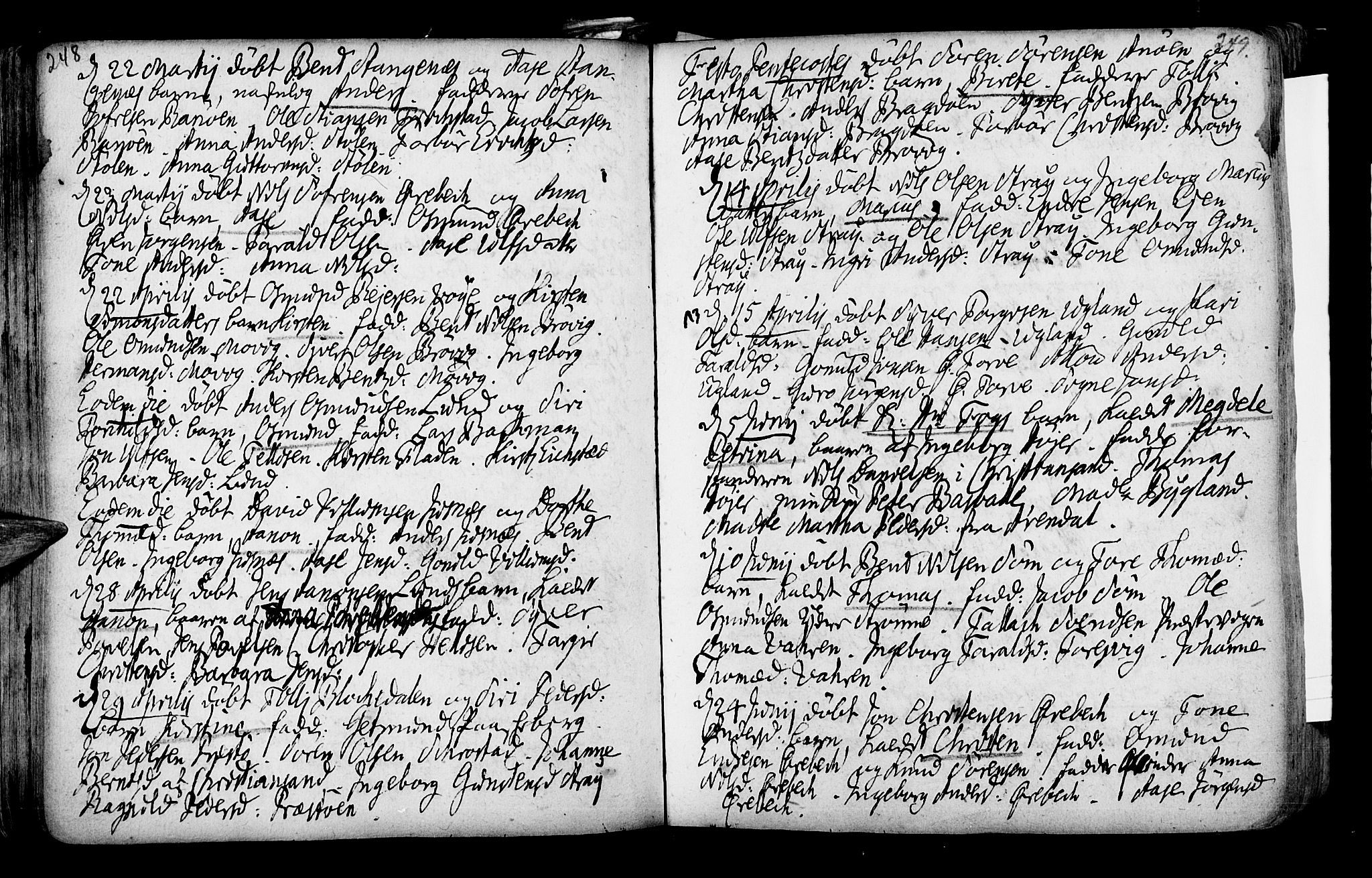 Oddernes sokneprestkontor, SAK/1111-0033/F/Fa/Faa/L0002: Parish register (official) no. A 2, 1719-1764, p. 248-249