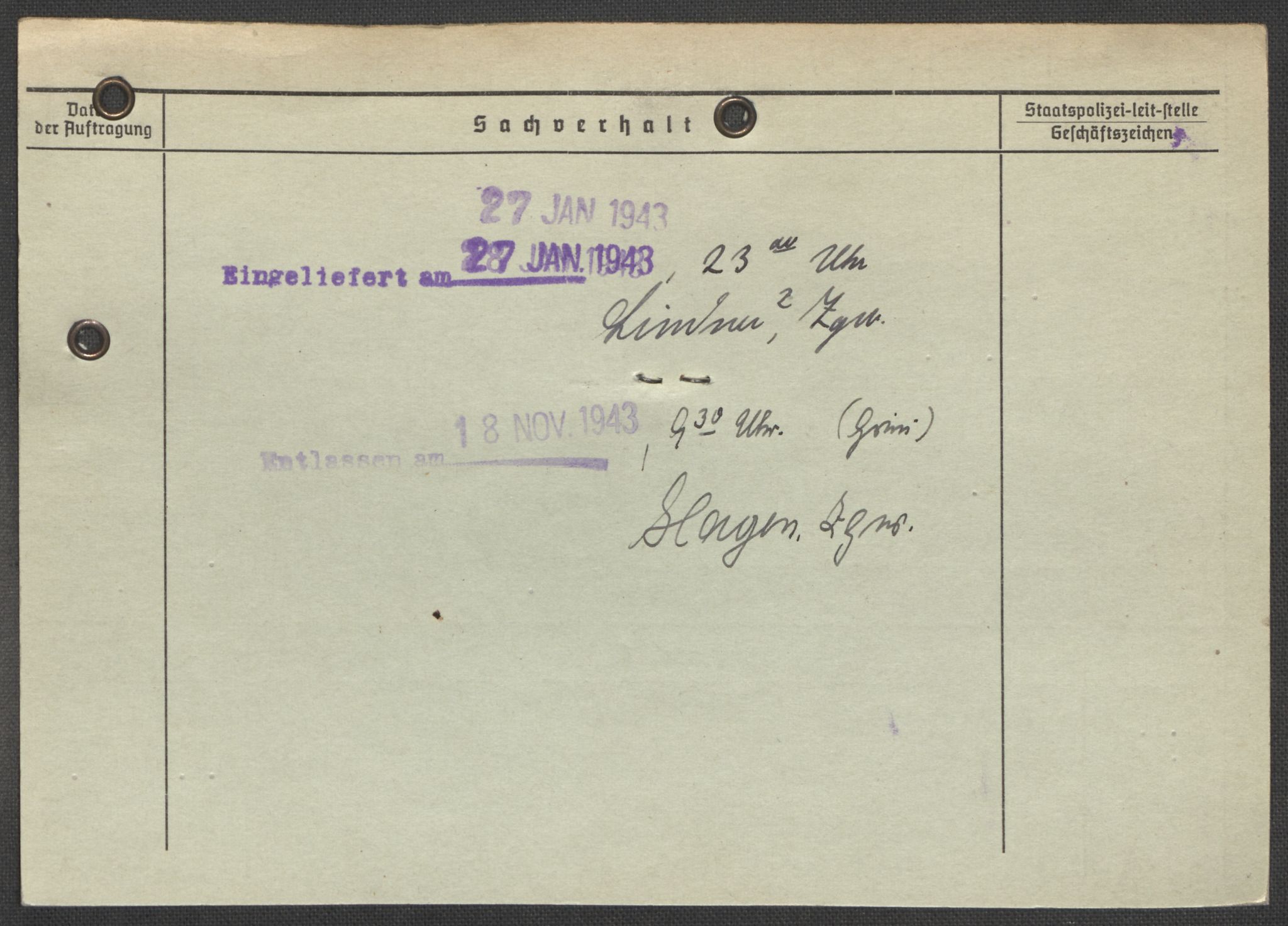 Befehlshaber der Sicherheitspolizei und des SD, AV/RA-RAFA-5969/E/Ea/Eaa/L0010: Register over norske fanger i Møllergata 19: Sø-Å, 1940-1945, p. 1467