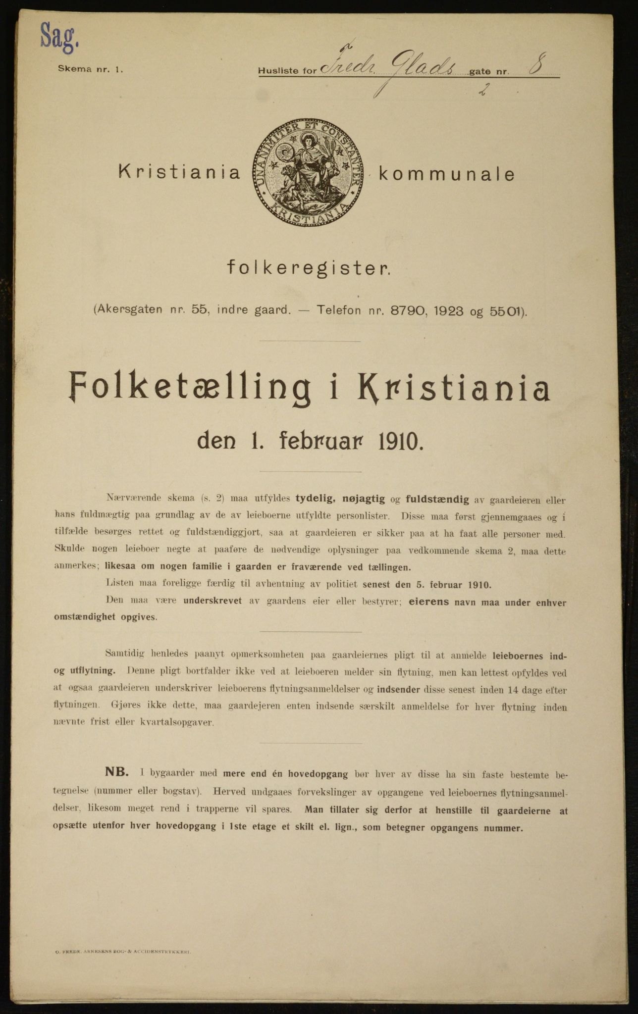 OBA, Municipal Census 1910 for Kristiania, 1910, p. 24969