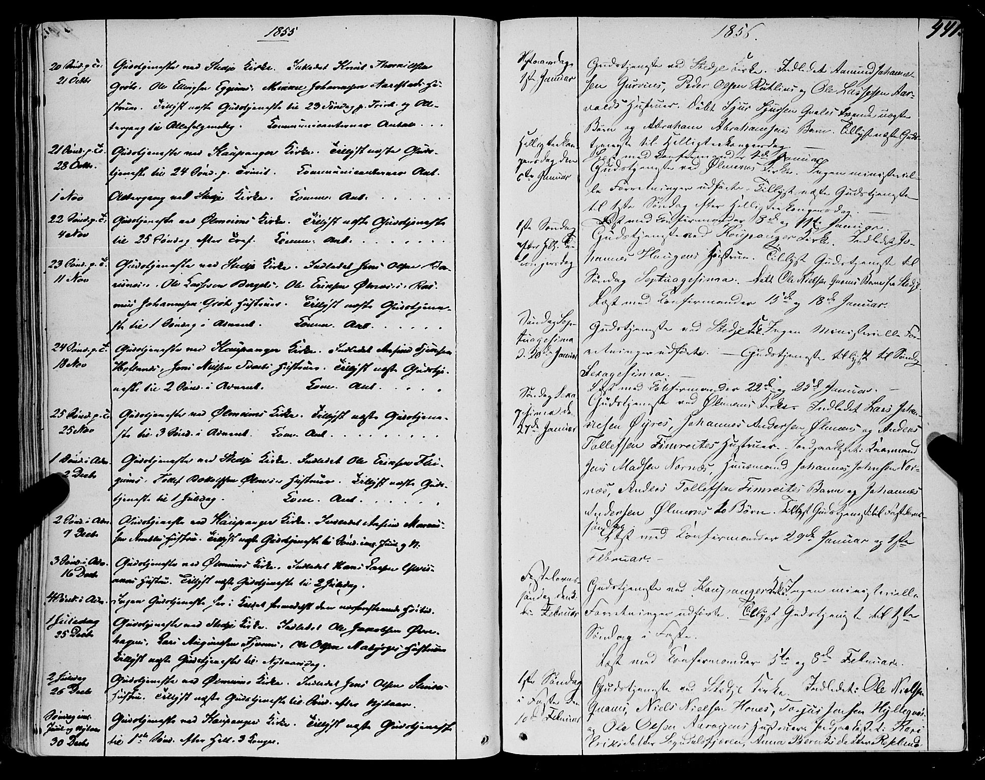 Sogndal sokneprestembete, SAB/A-81301/H/Haa/Haaa/L0012II: Parish register (official) no. A 12II, 1847-1877, p. 441