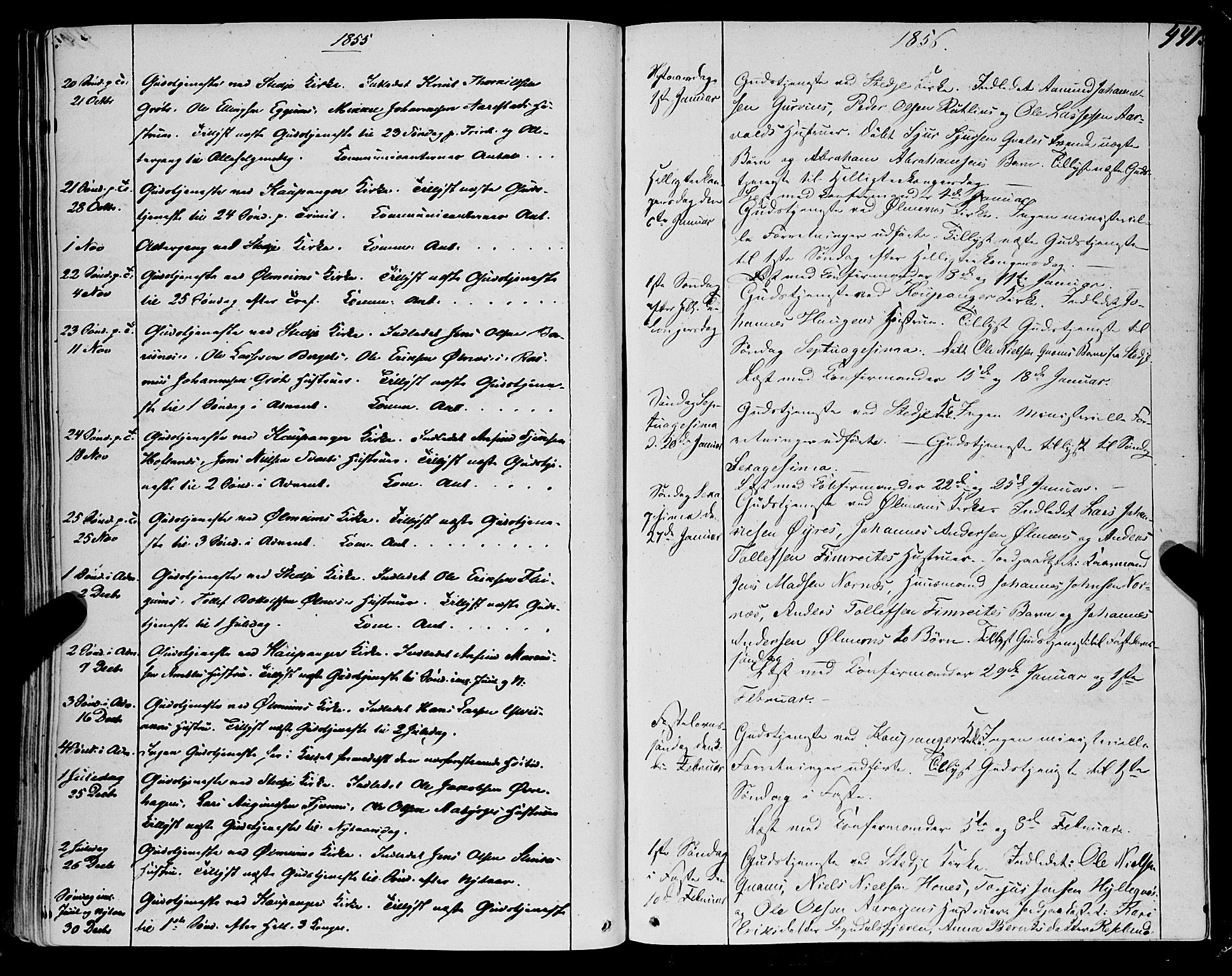 Sogndal sokneprestembete, AV/SAB-A-81301/H/Haa/Haaa/L0012II: Parish register (official) no. A 12II, 1847-1877, p. 441