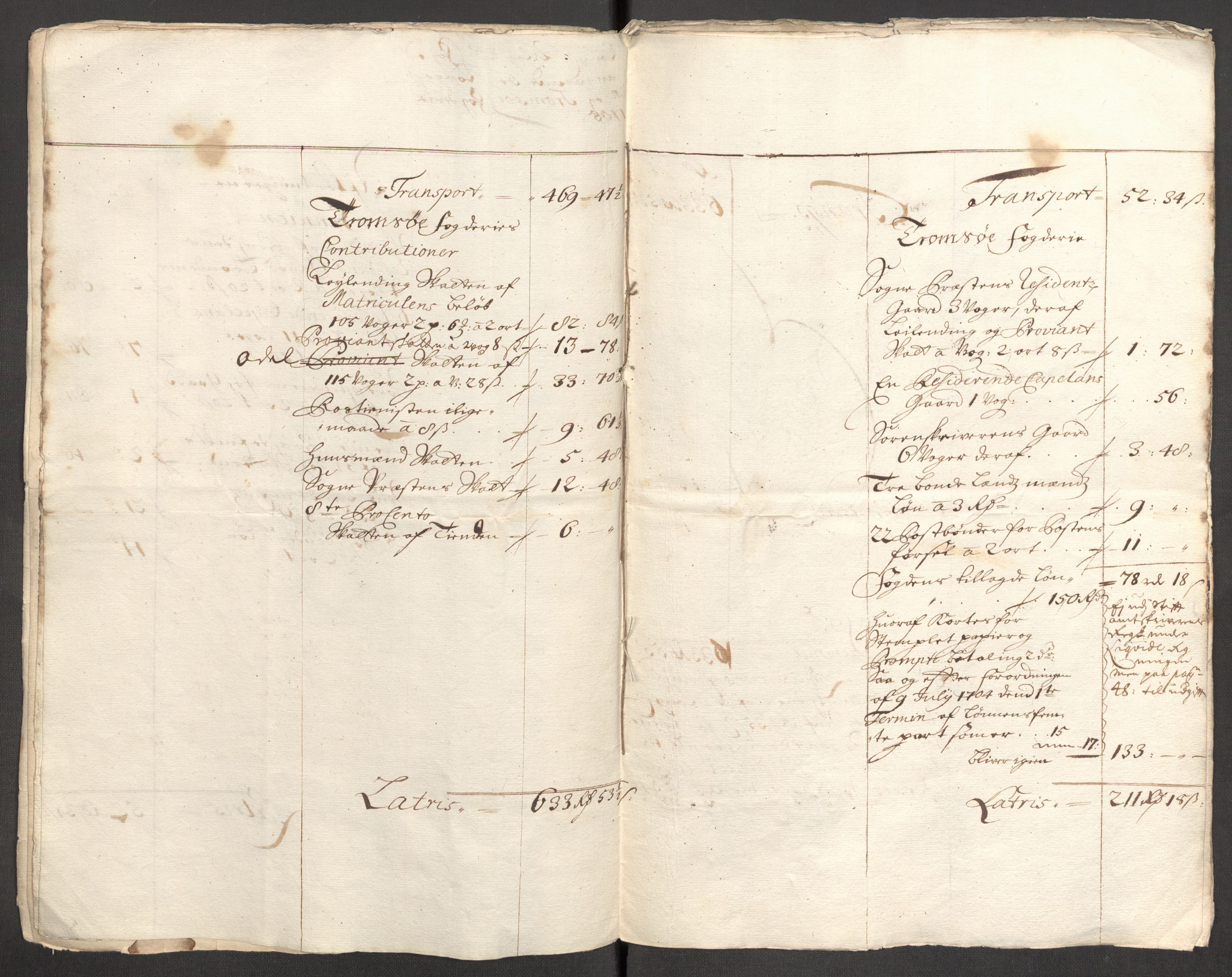 Rentekammeret inntil 1814, Reviderte regnskaper, Fogderegnskap, AV/RA-EA-4092/R68/L4756: Fogderegnskap Senja og Troms, 1705-1707, p. 10