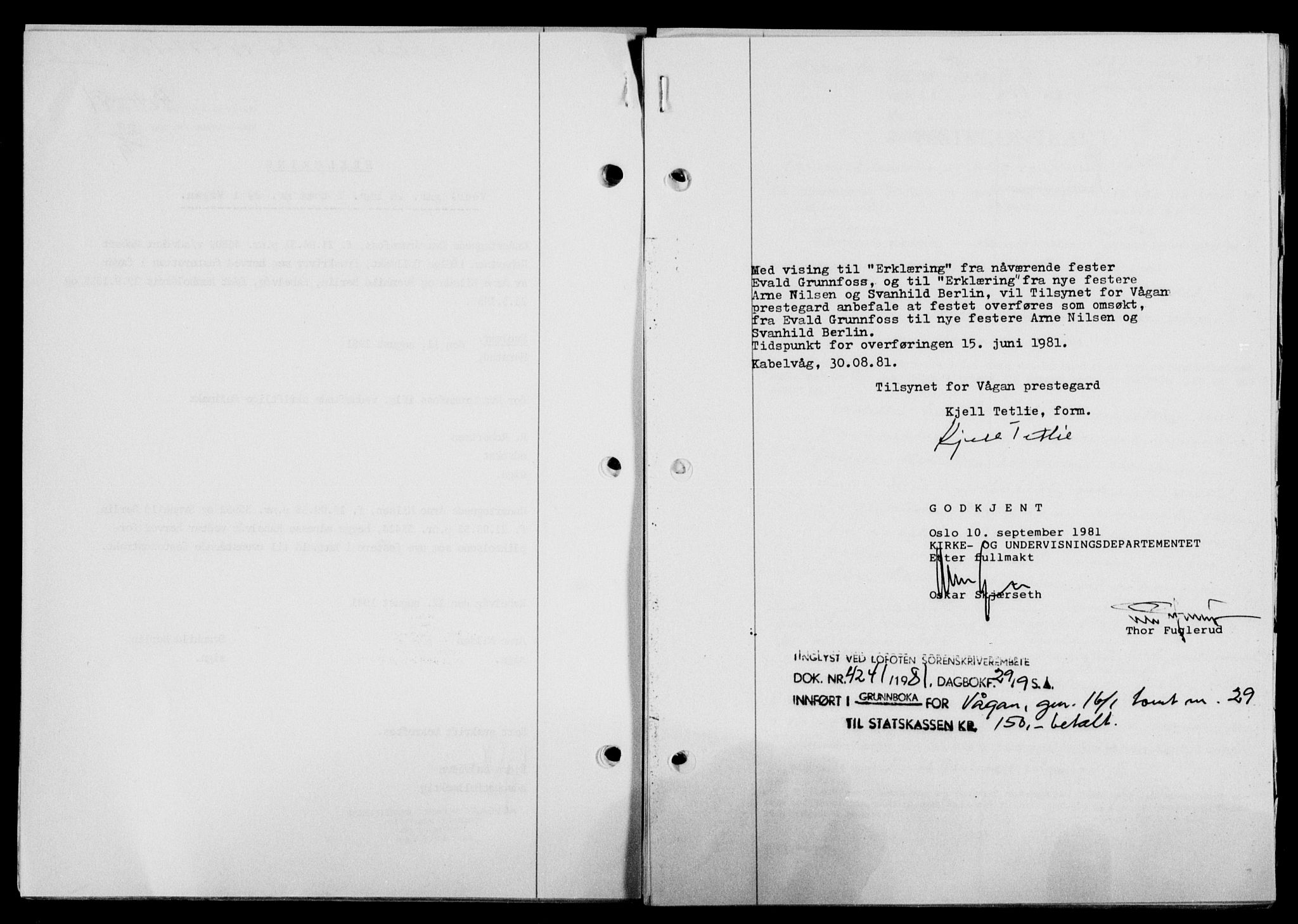 Lofoten sorenskriveri, SAT/A-0017/1/2/2C/L0018a: Mortgage book no. 18a, 1948-1948, Diary no: : 4241/1948