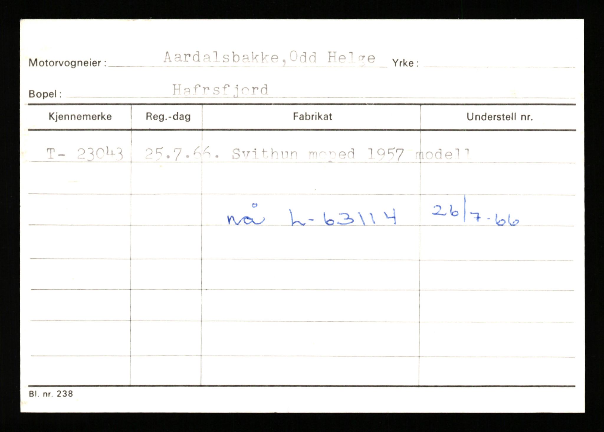 Stavanger trafikkstasjon, AV/SAST-A-101942/0/G/L0005: Registreringsnummer: 23000 - 34245, 1930-1971, p. 1