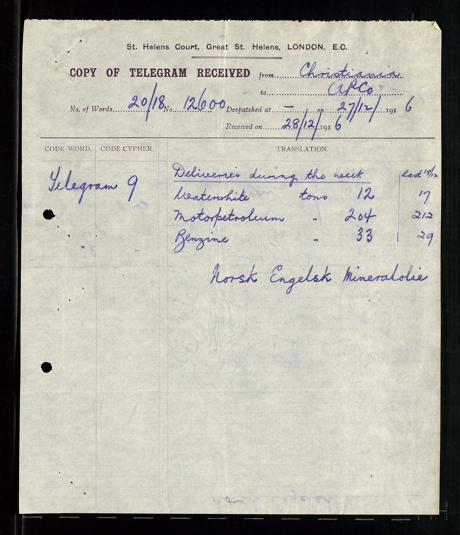 Pa 1521 - A/S Norske Shell, AV/SAST-A-101915/E/Ea/Eaa/L0001: Sjefskorrespondanse, 1917, p. 316