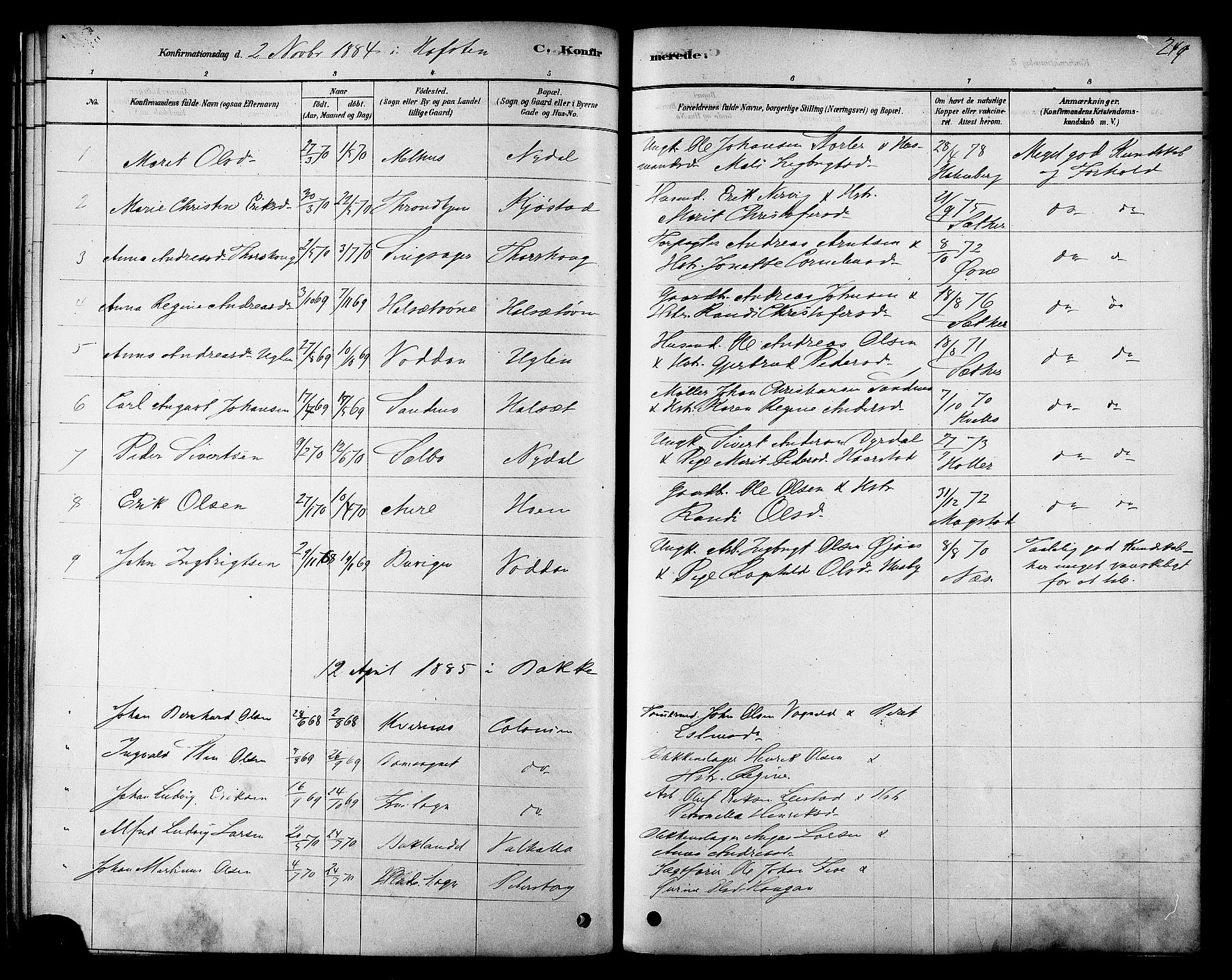Ministerialprotokoller, klokkerbøker og fødselsregistre - Sør-Trøndelag, SAT/A-1456/606/L0294: Parish register (official) no. 606A09, 1878-1886, p. 249