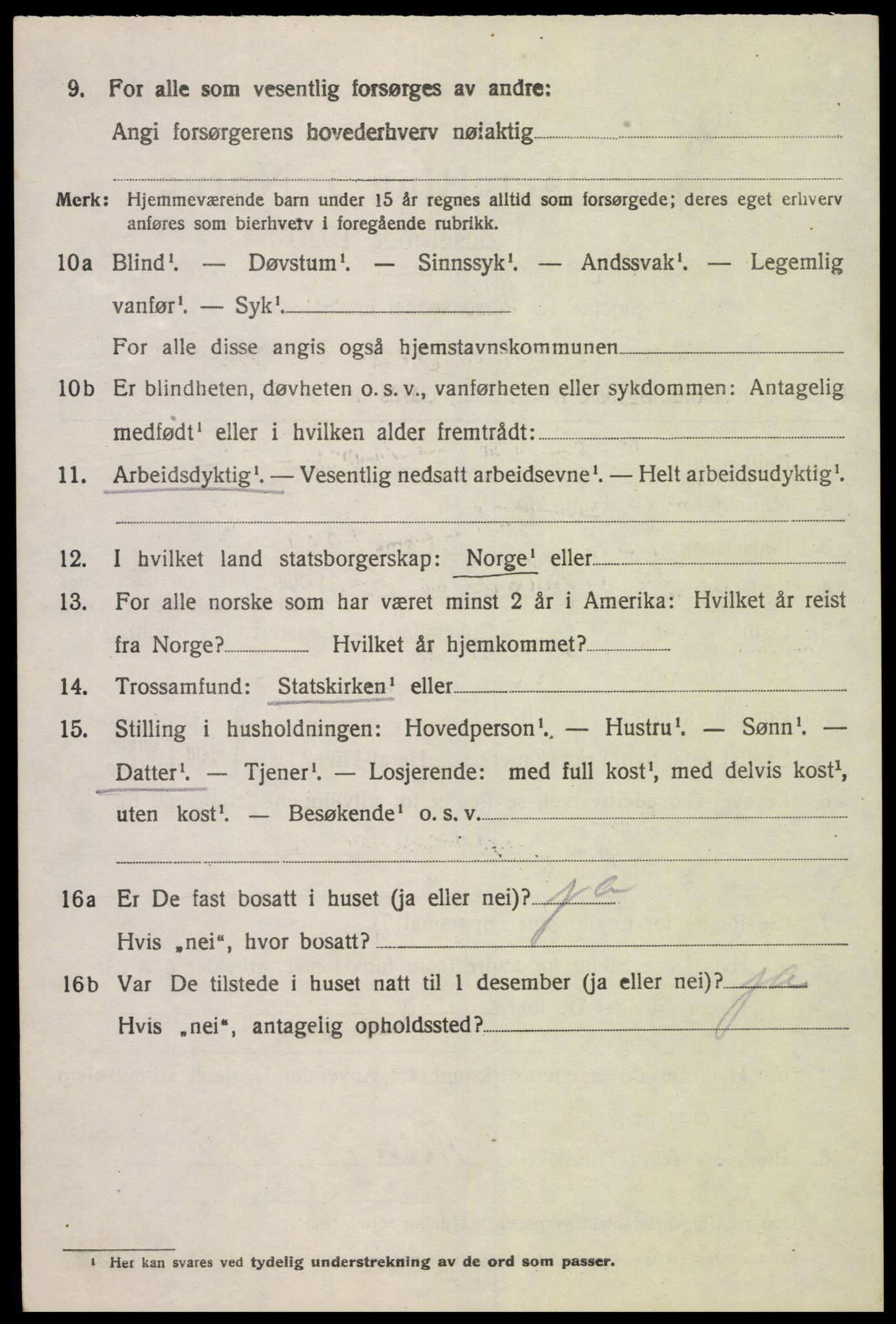 SAK, 1920 census for Sør-Audnedal, 1920, p. 3174