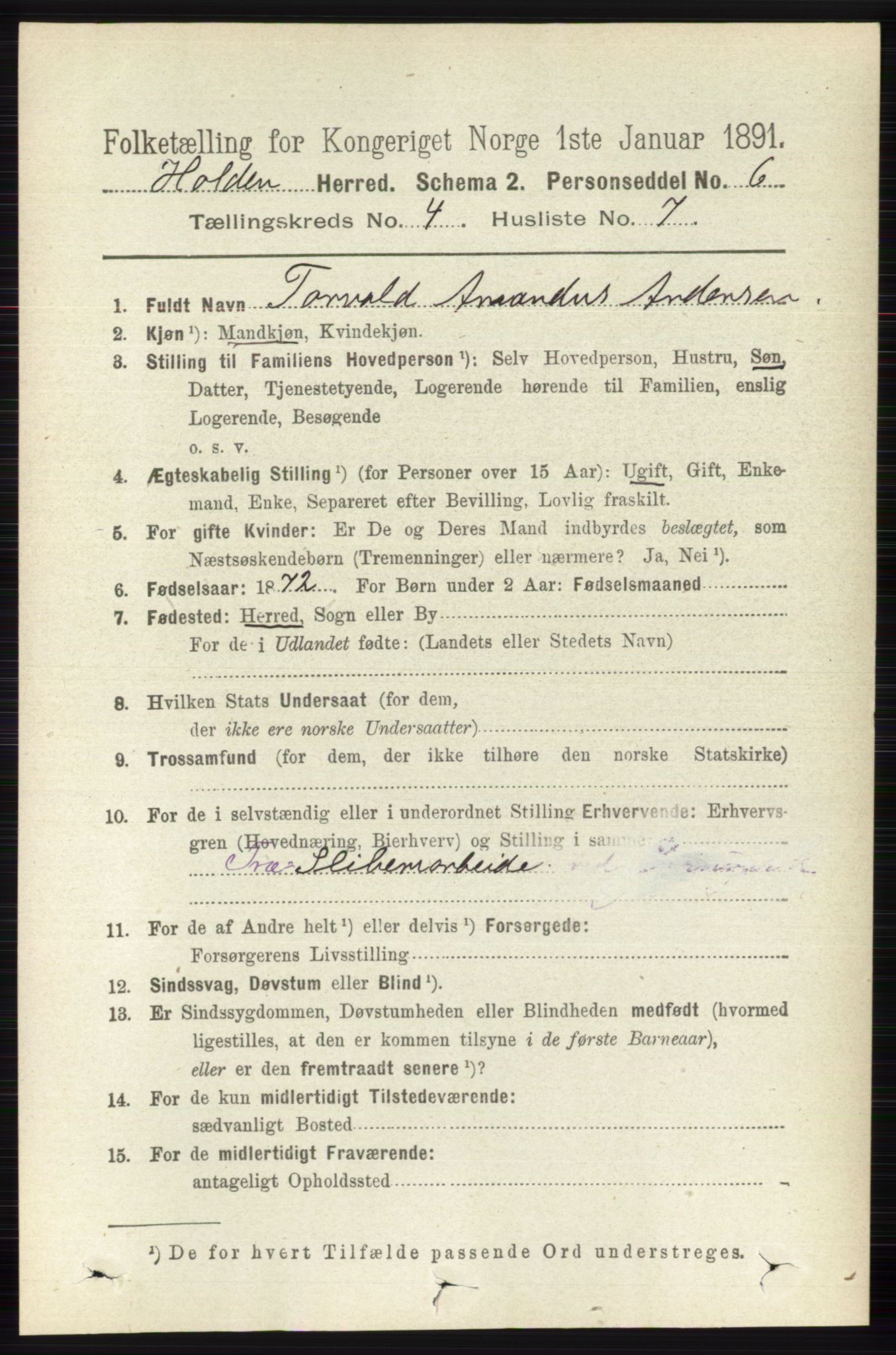 RA, 1891 census for 0819 Holla, 1891, p. 2293