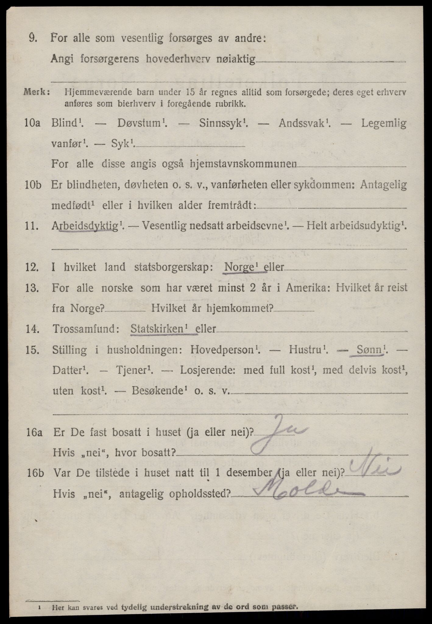 SAT, 1920 census for Aukra, 1920, p. 1724