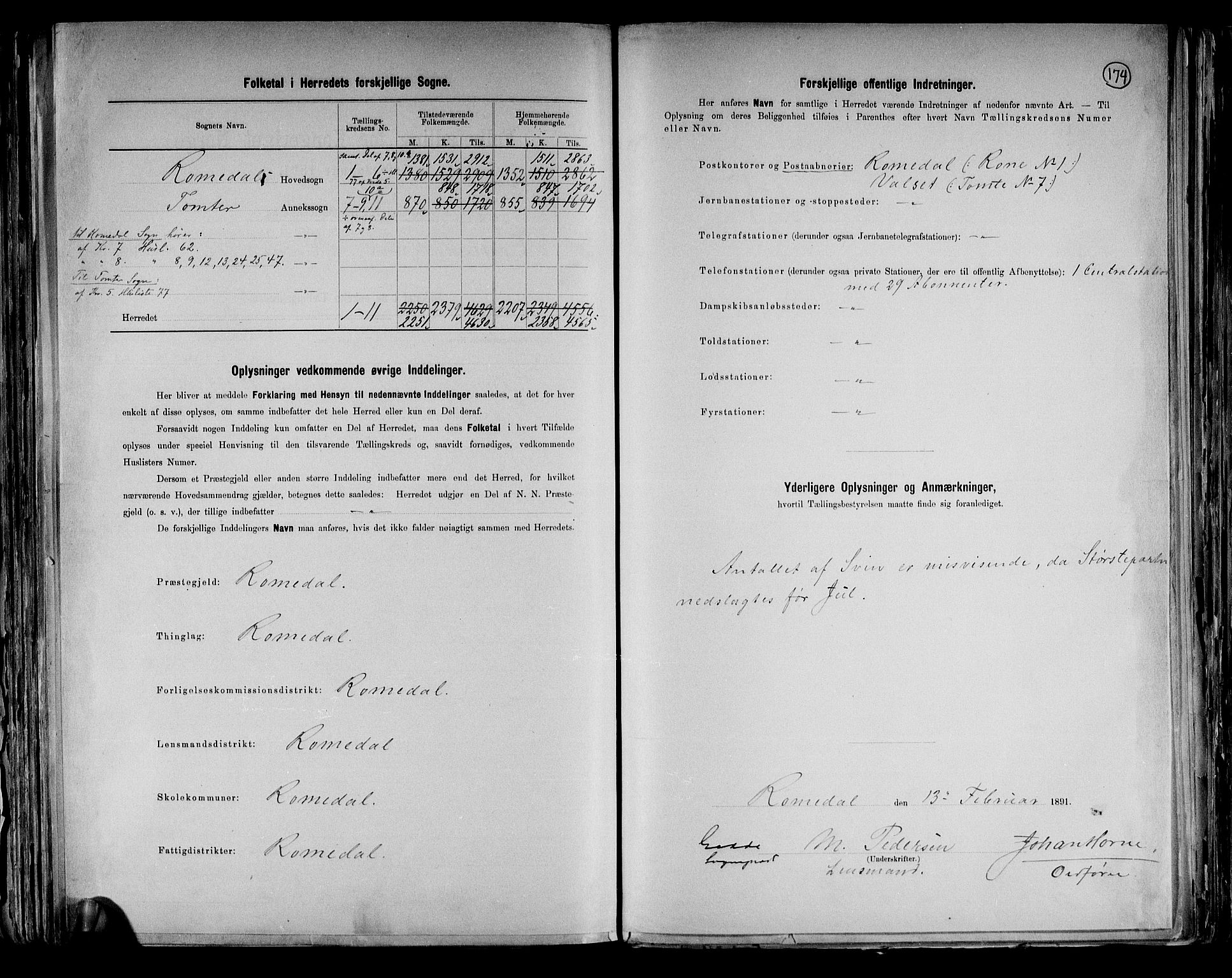 RA, 1891 census for 0416 Romedal, 1891, p. 3