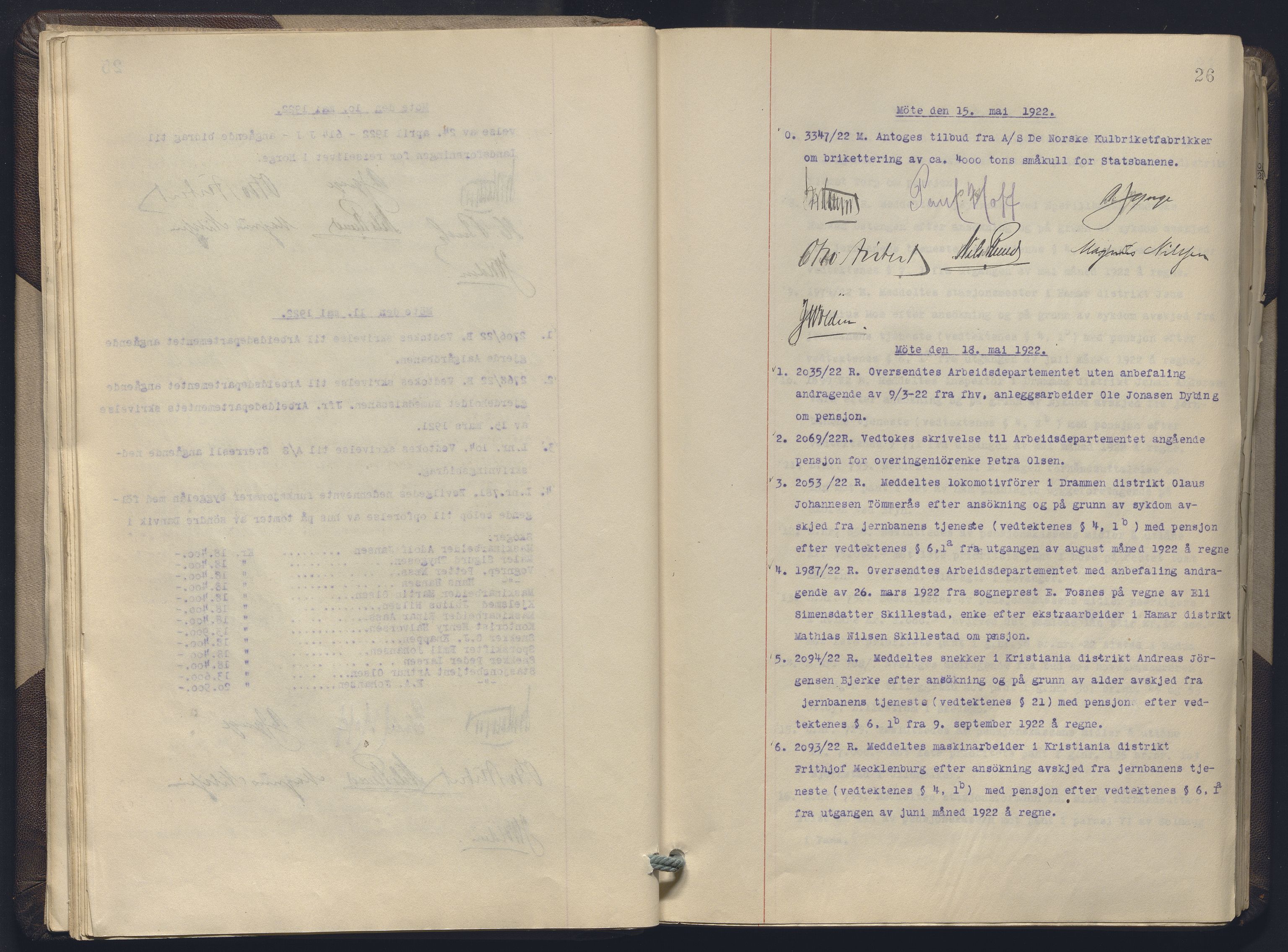 Norges statsbaner, Administrasjons- økonomi- og personalavdelingen, AV/RA-S-3412/A/Aa/L0019: Forhandlingsprotokoll, 1922-1924, p. 26