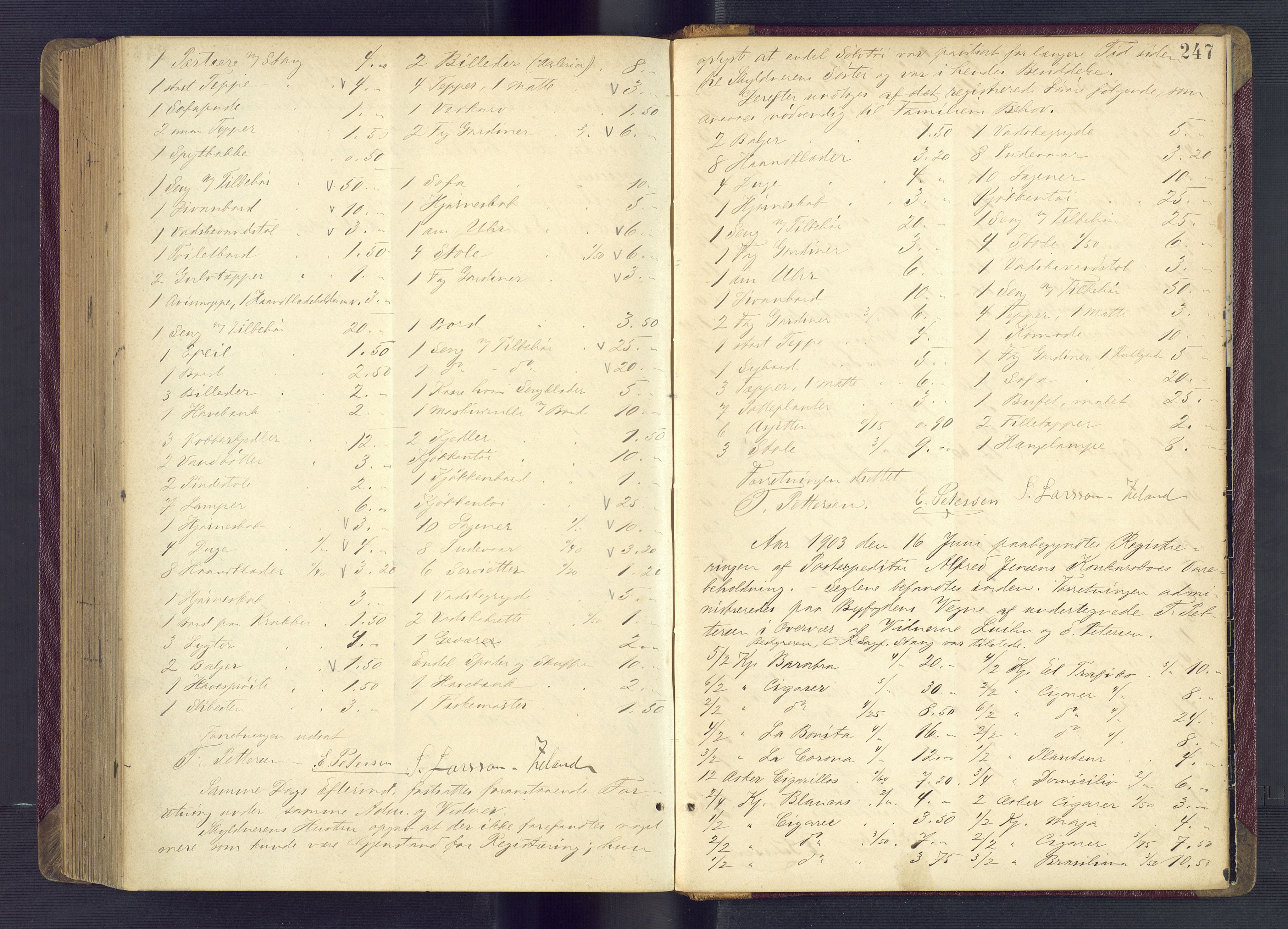 Kristiansand byrett, AV/SAK-1223-0001/H/Hc/L0034: Skifteregistreringsprotokoll nr. 6, med register, 1896-1903, p. 247