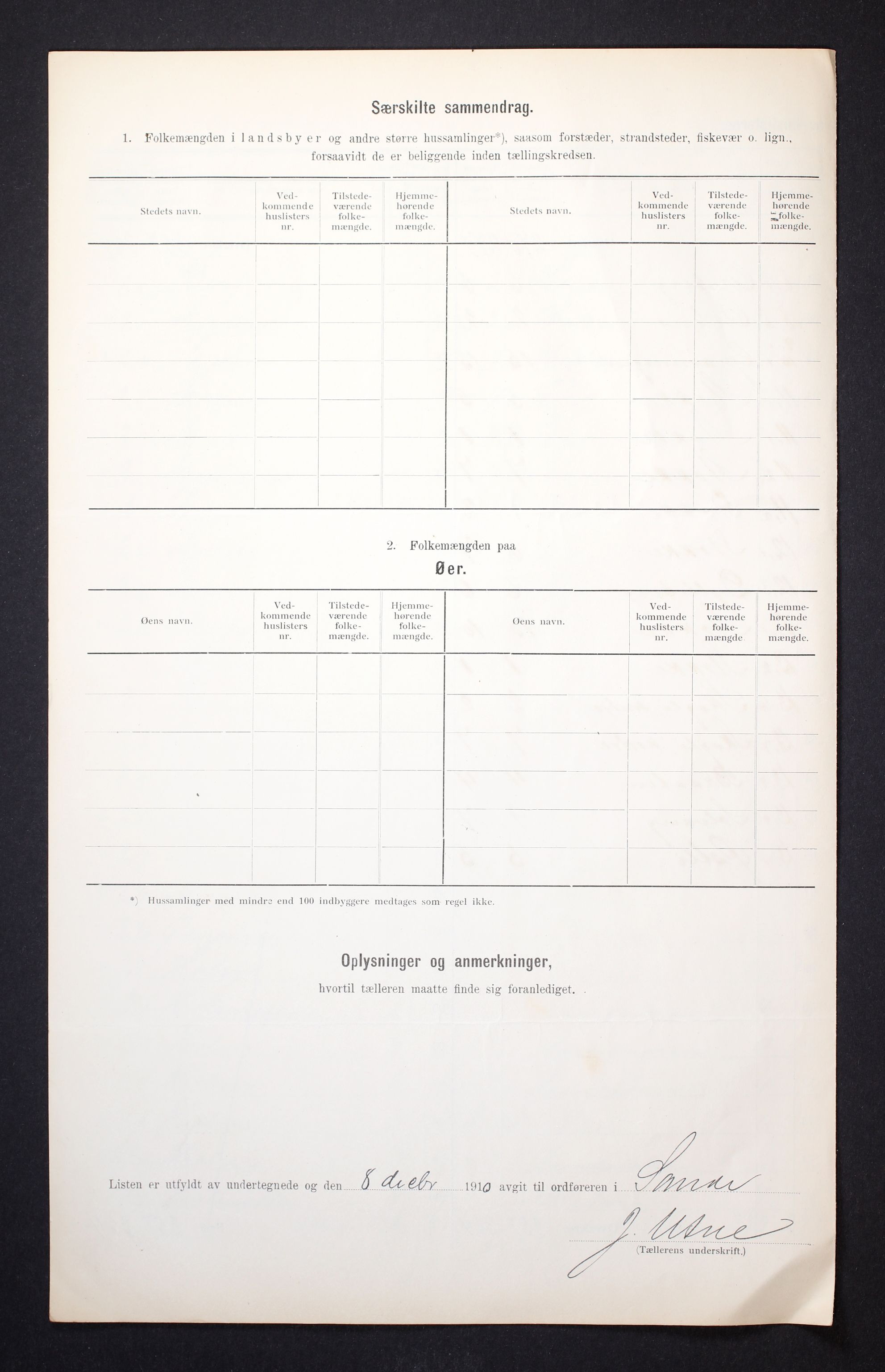 RA, 1910 census for Sande, 1910, p. 6