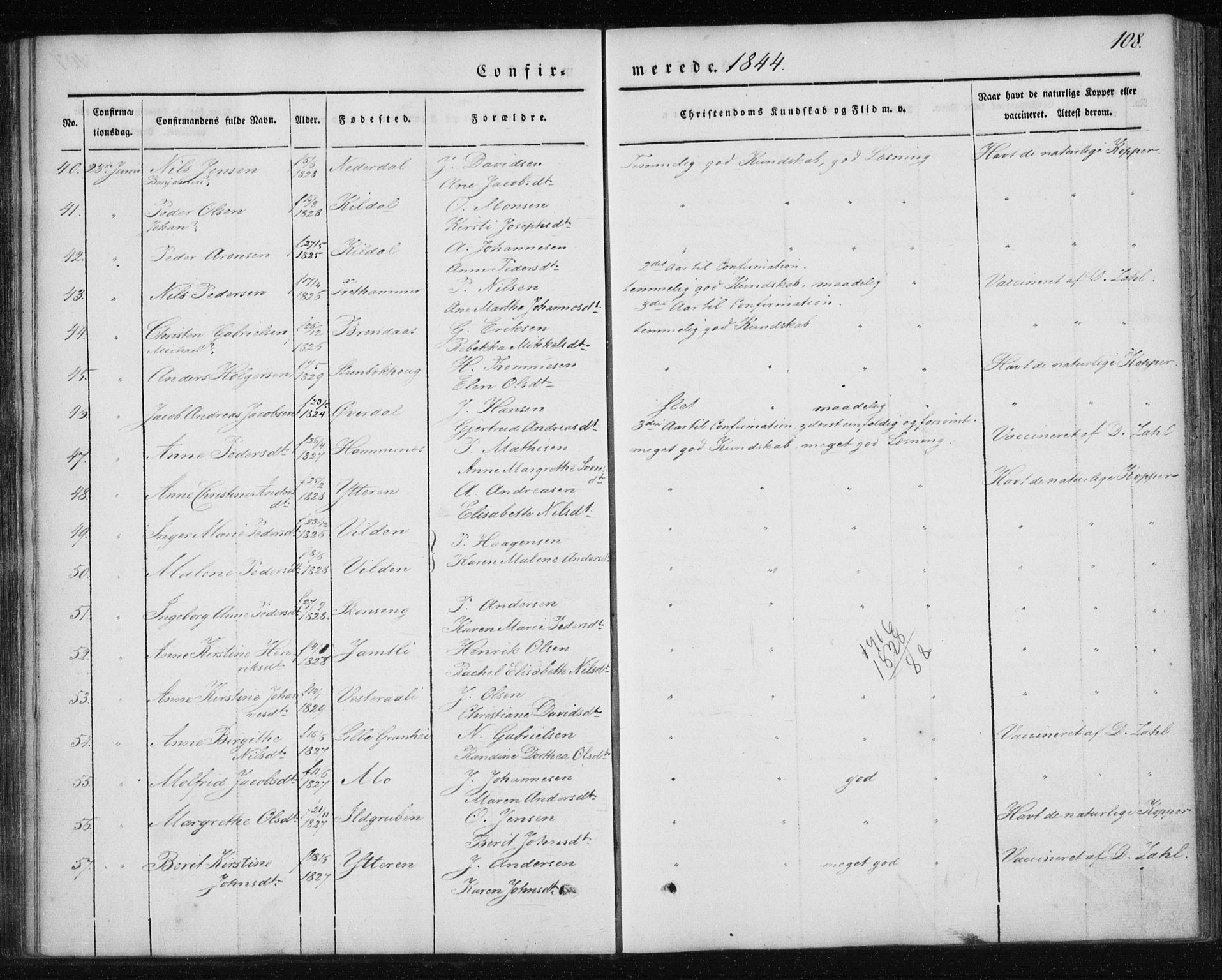 Ministerialprotokoller, klokkerbøker og fødselsregistre - Nordland, AV/SAT-A-1459/827/L0391: Parish register (official) no. 827A03, 1842-1852, p. 108
